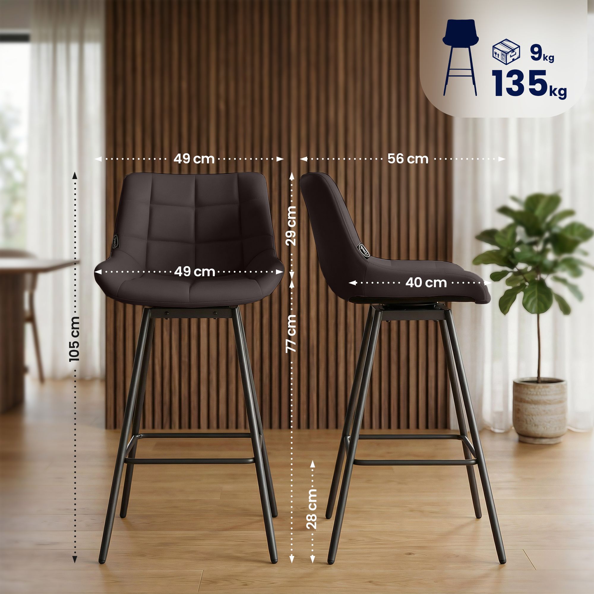 Barhocker Weston Schwenkbar Kunstleder