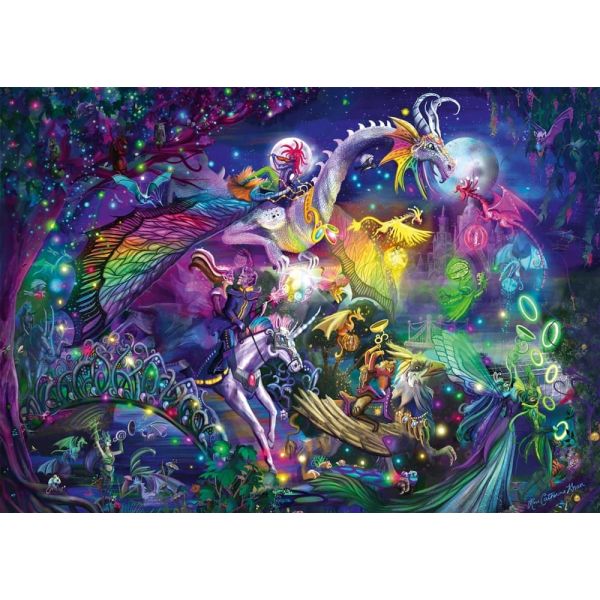 Schmidt Spiele GmbH Puzzles Sommernachtszirkus - Puzzle 1000 Teile - Rose Cat Khan