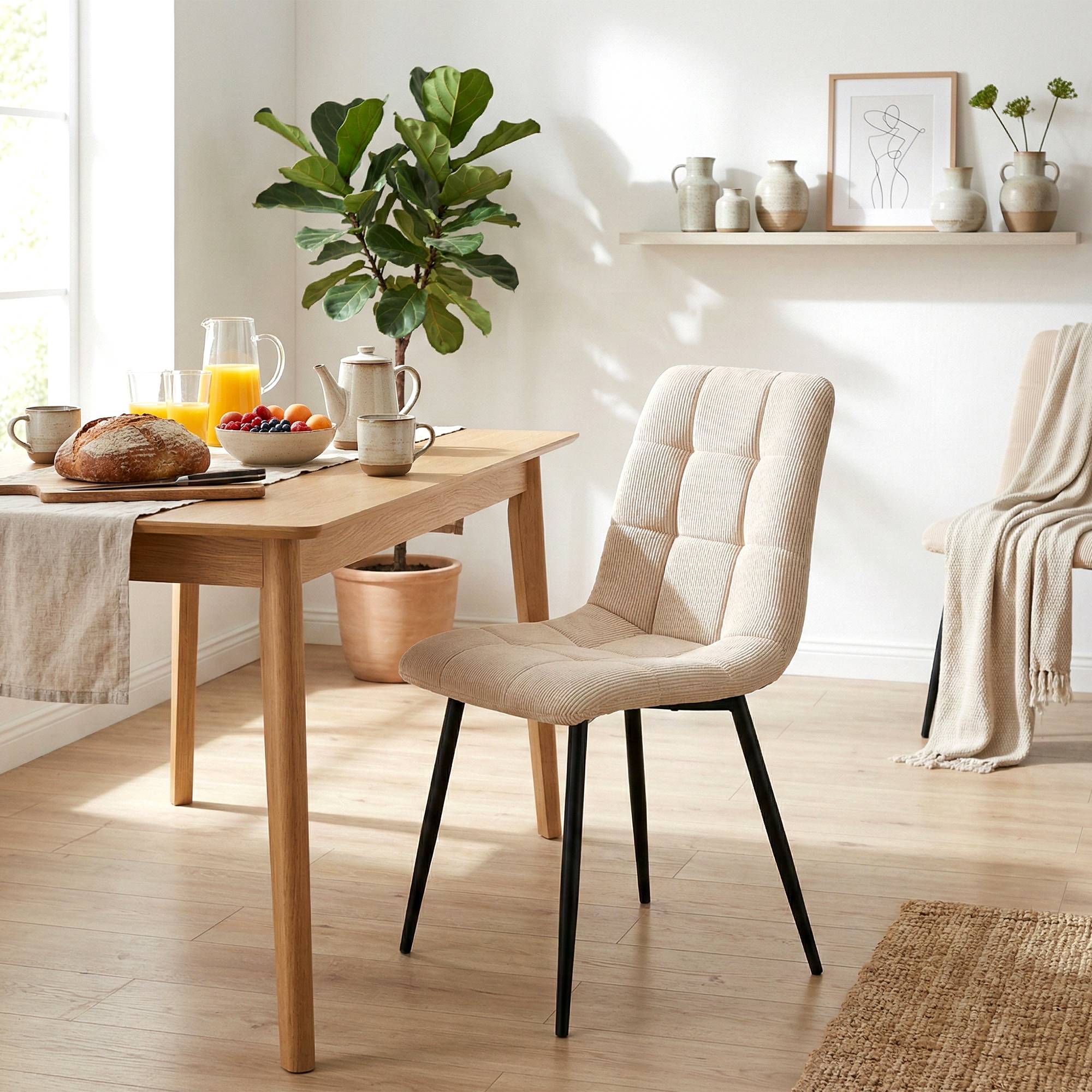 2er Set Esszimmerstuhl Antibes Cord
