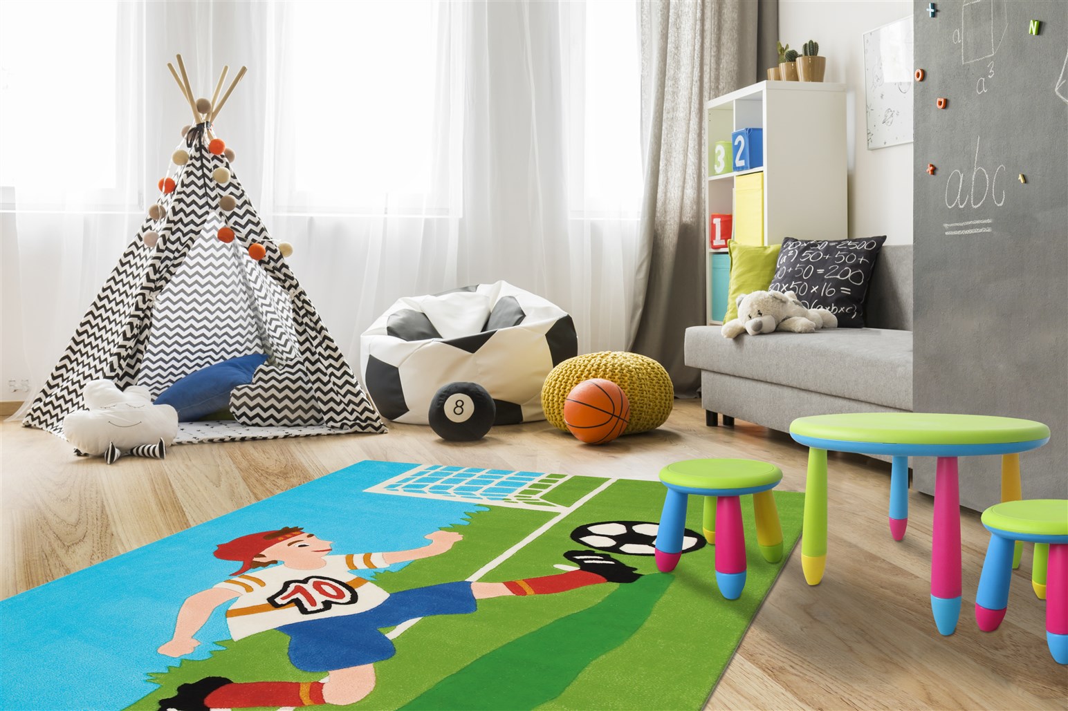 Teppich Joy 4090 Multi Football 110cm x 160cm