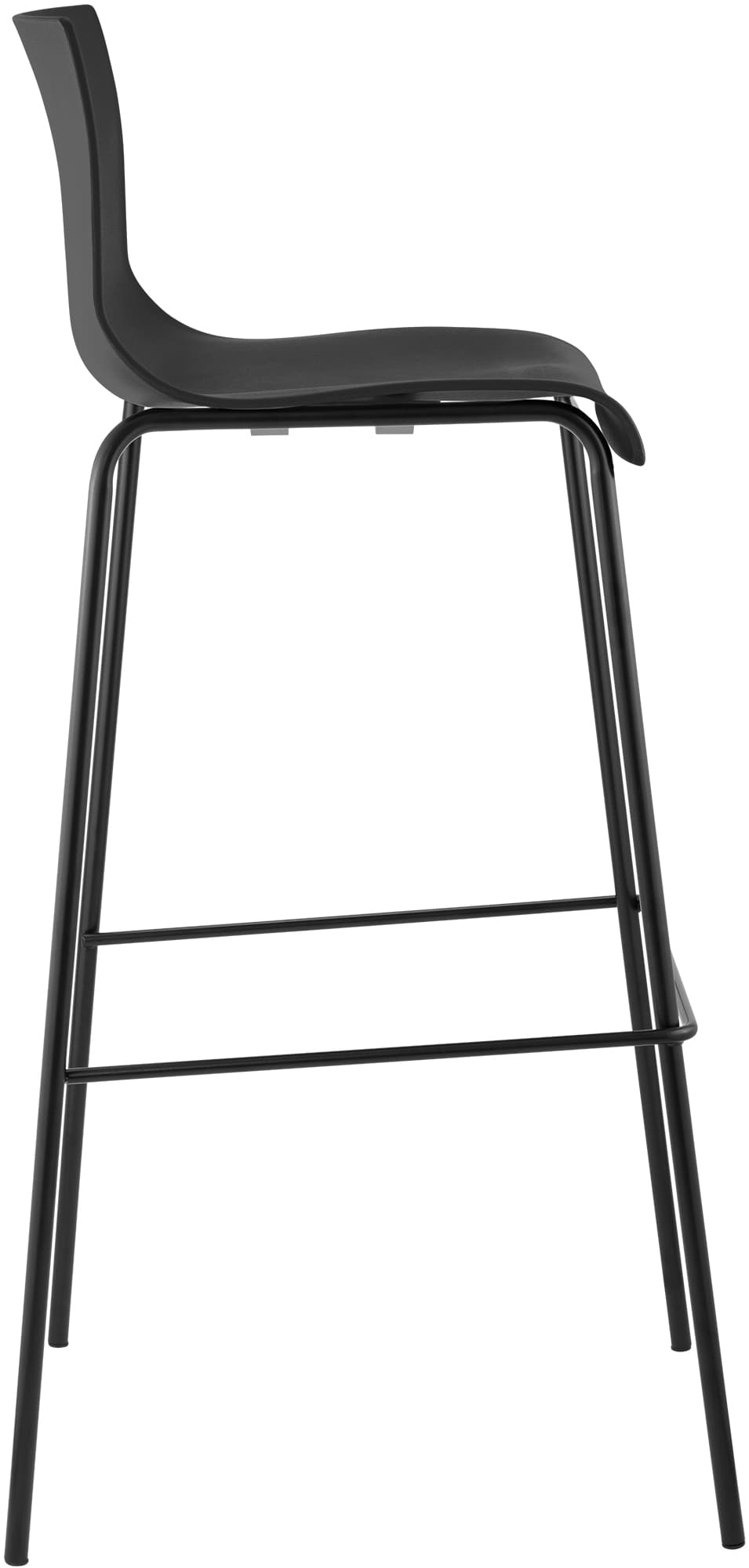 2er Set Barhocker Hoover Kunststoff 4-Fuß Gestell schwarz