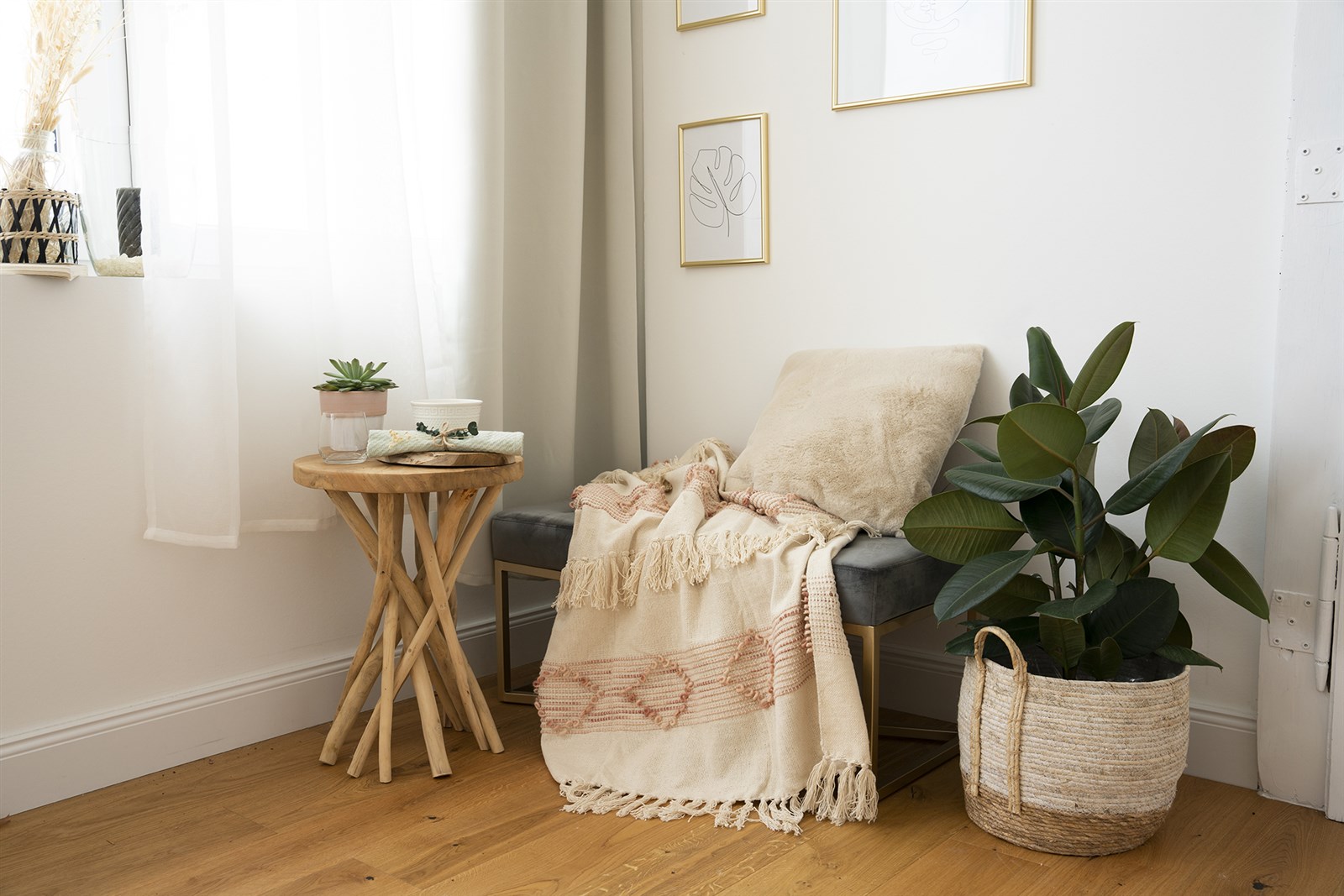 Deko-Decke Decke Bohist 225 Rosa / Creme