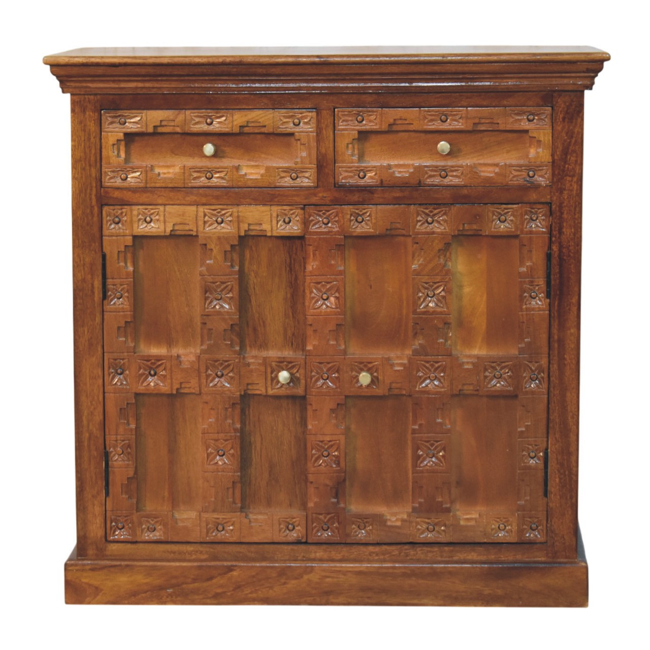 Amber Oak Heritage Carved Cabinet