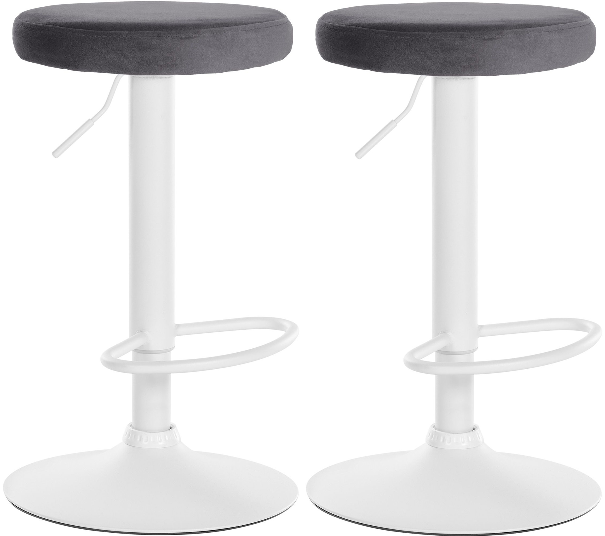 2er Set Barhocker Ponte Samt weiß