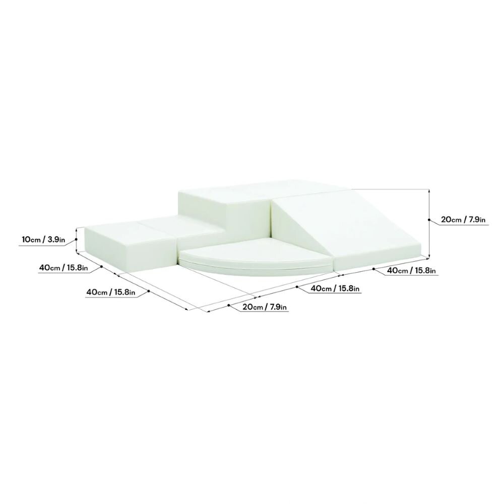 IGLU SET 6 Corner Climber - Weiß - Bunte Schaumstoff-Klettermodule/Bausteine für Kinder