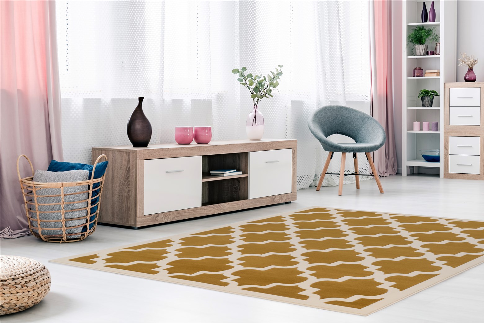 Teppich Manolya 2097 Gold / Elfenbein 80cm x 150cm