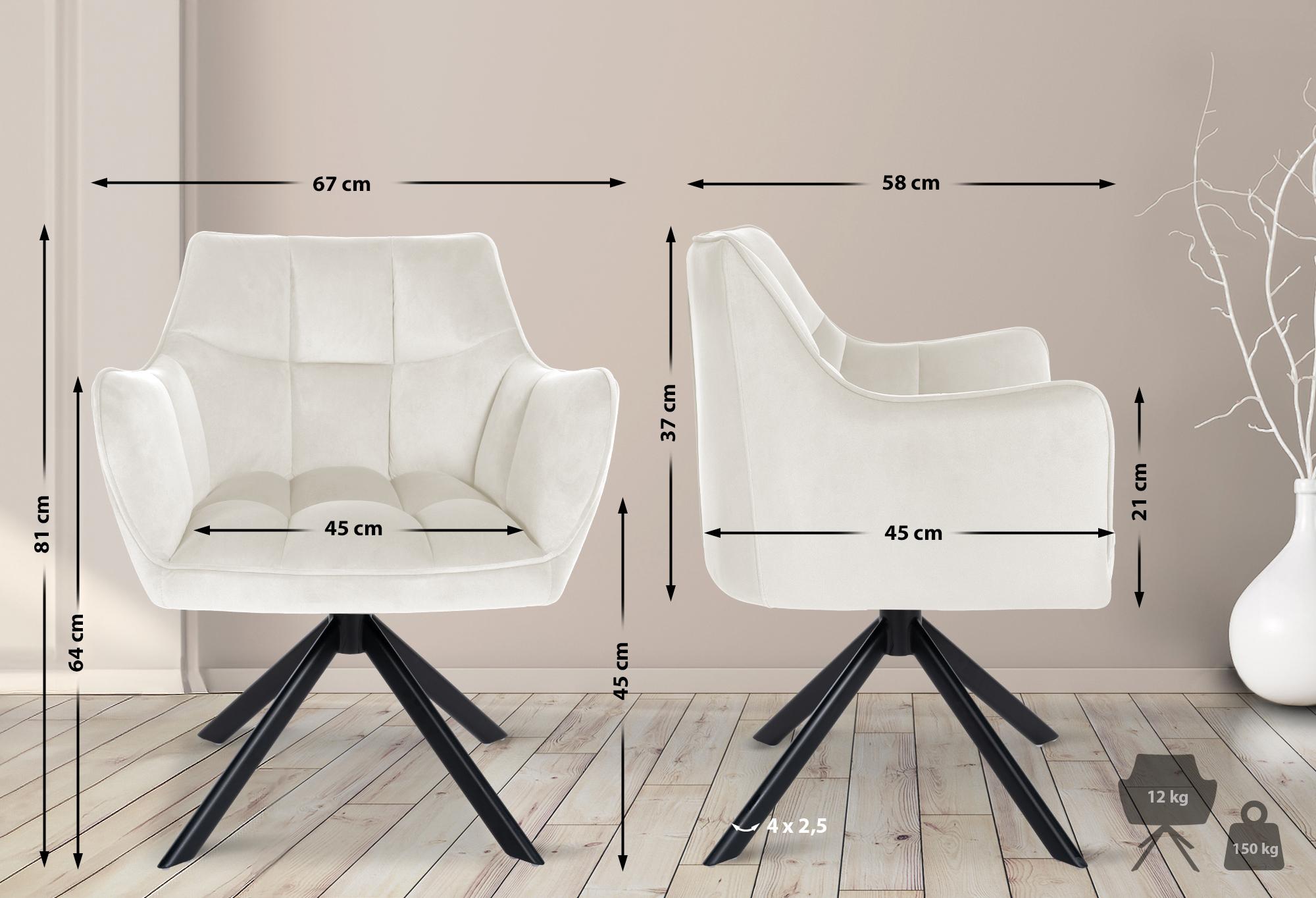 Esszimmerstuhl Swing Samt schwarz
