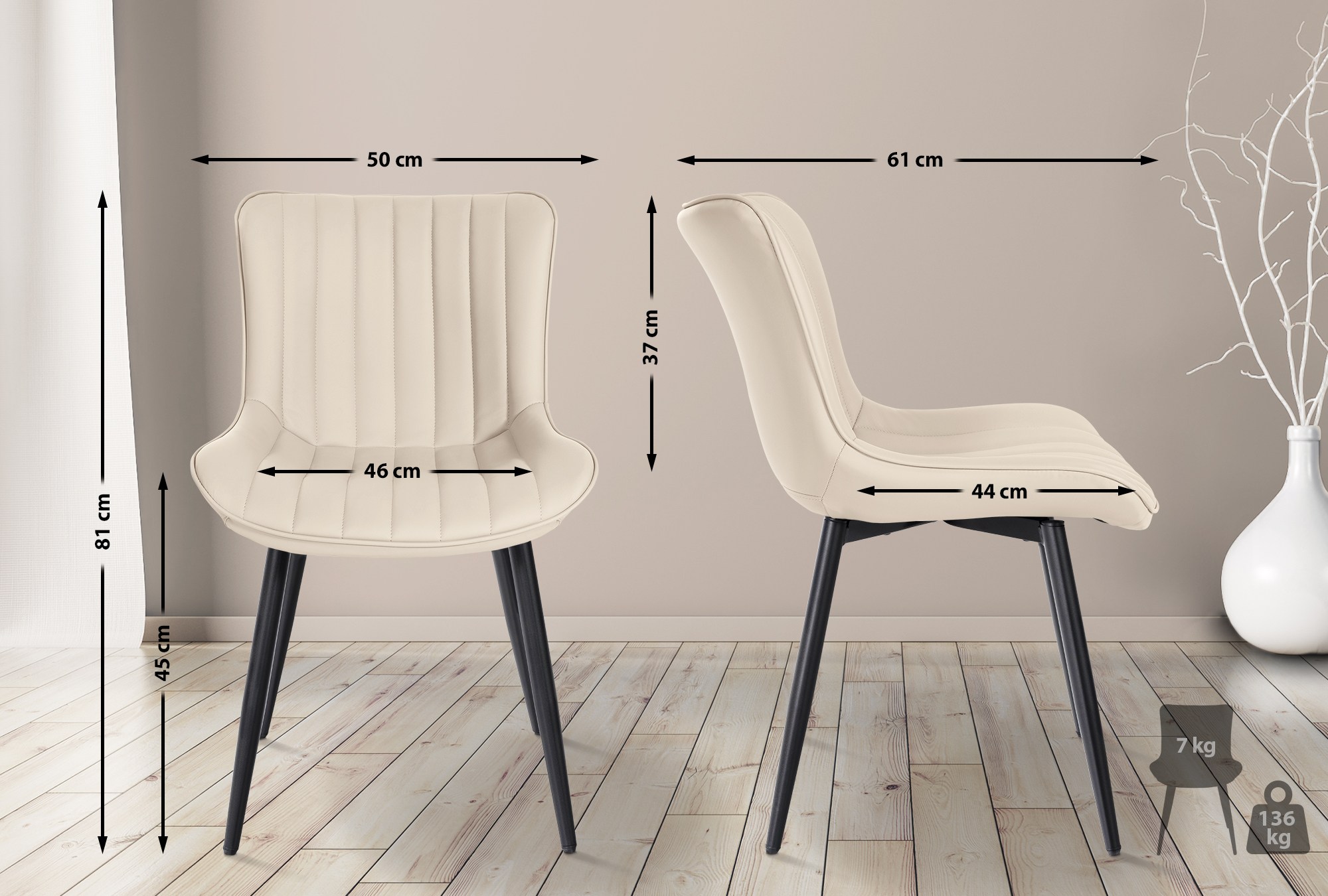 2er Set Stühle Largo Kunstleder