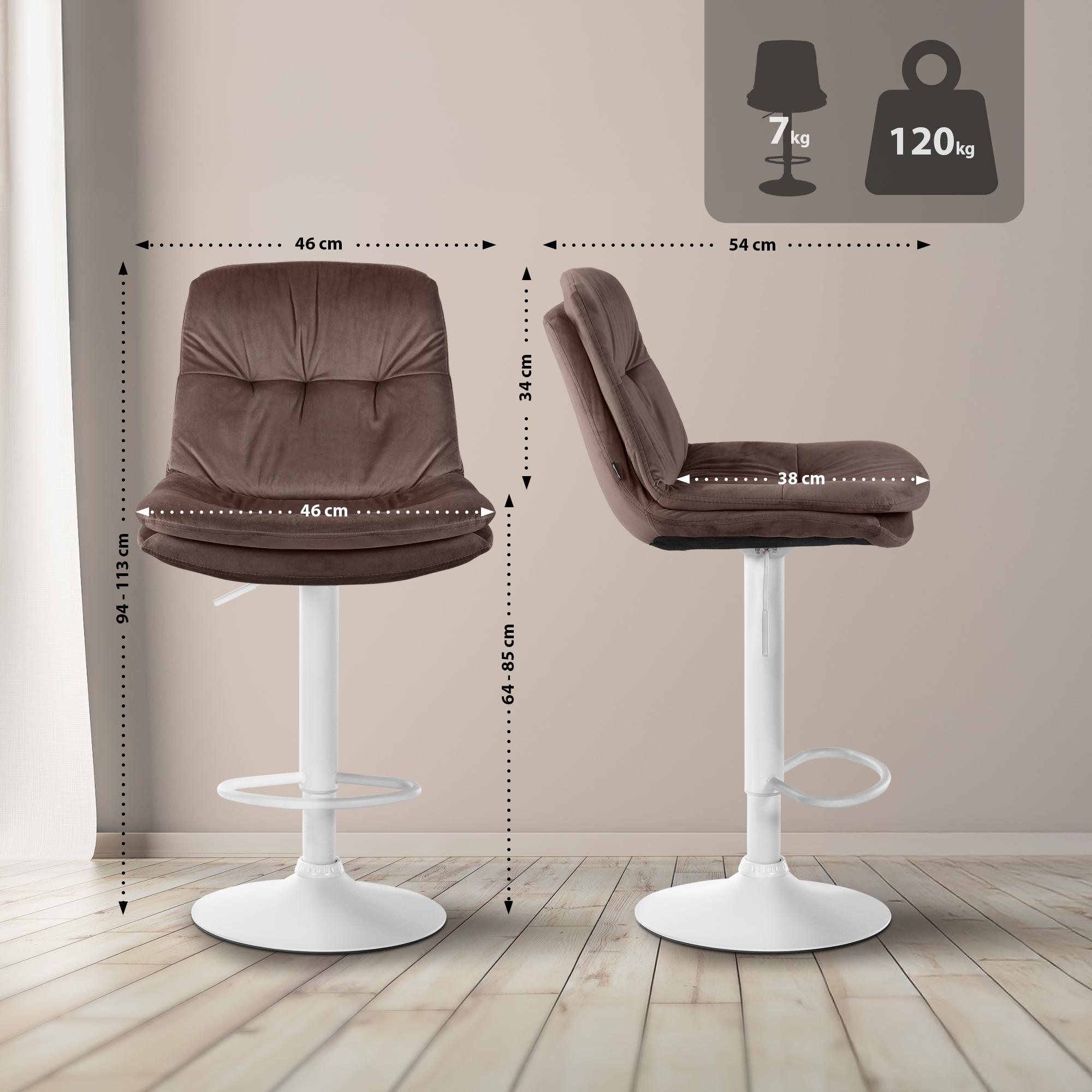 Barhocker Laurel Samt weiß