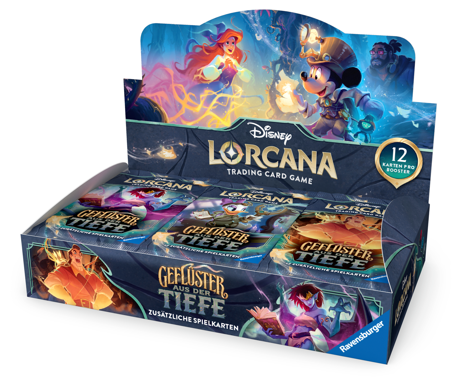 Ravensburger Disney Disney Lorcana: Set 10 - Geflüster aus der Tiefe - Display mit 24 Booster Packs (Deutsch) - Trading Cards