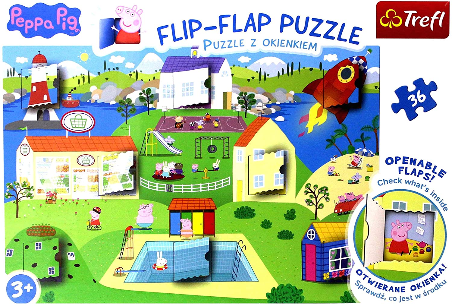 Trefl Puzzles Peppa Pig Welt - Flip-Flap Puzzle 36 Teile