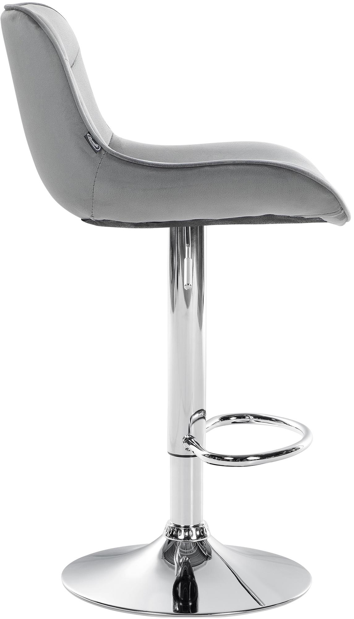 2er Set Barhocker Vonore Samt chrom