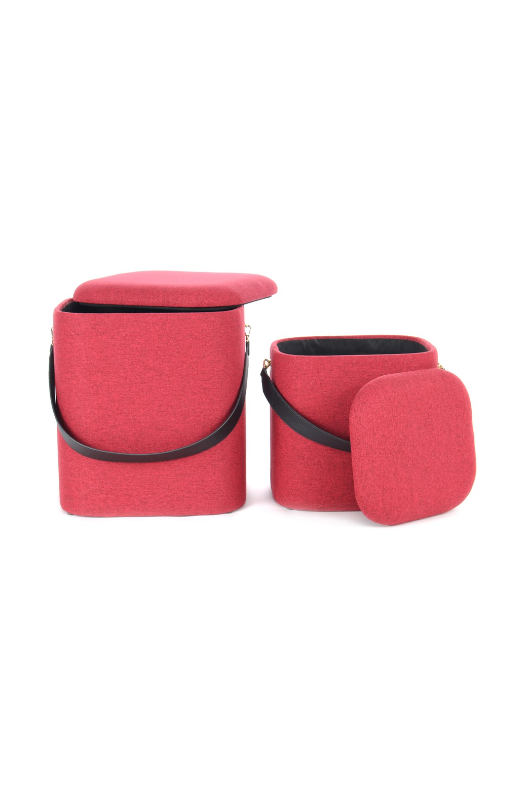 Hocker Hocker Arabella 225 2er-Set Rot / Schwarz