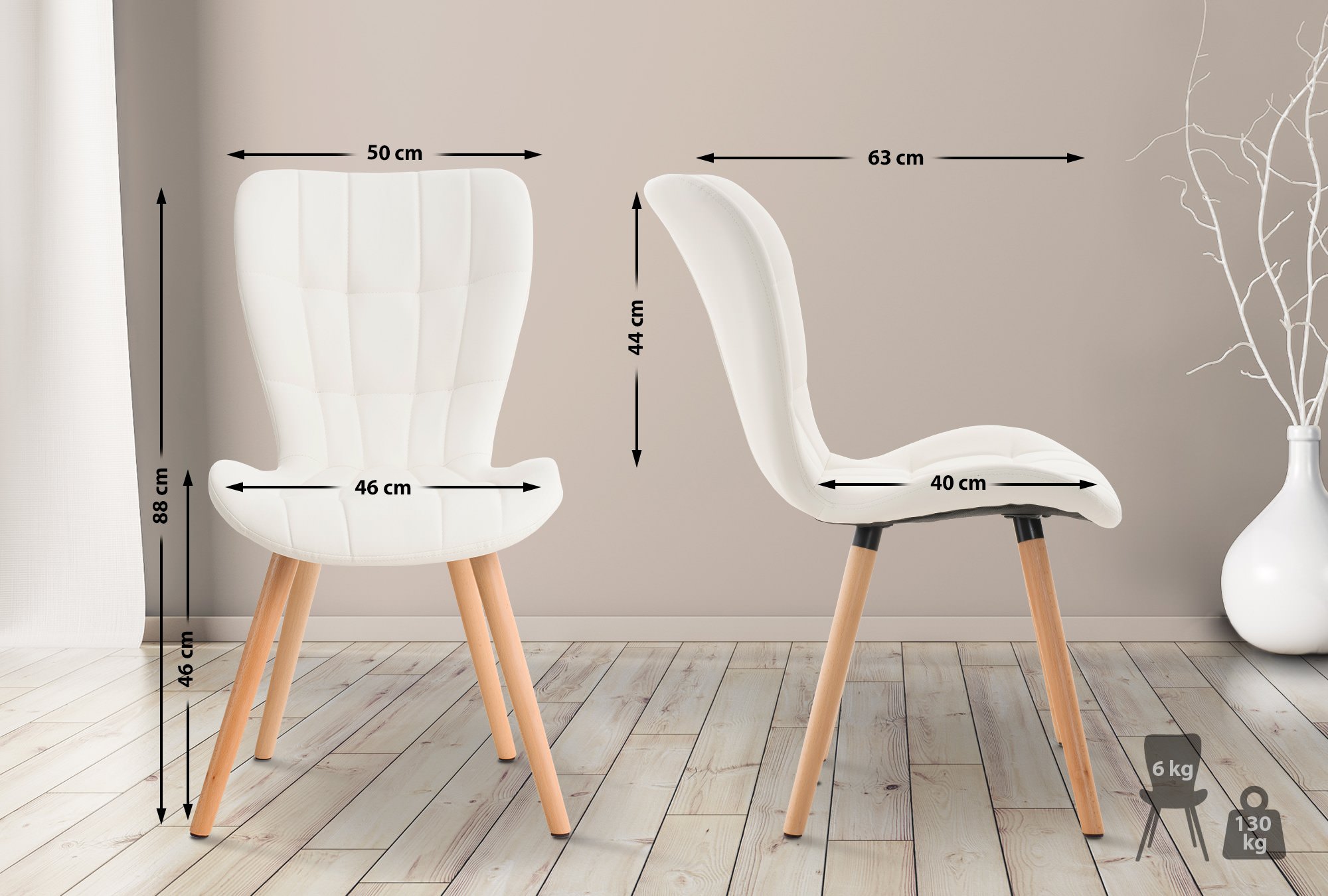 2er Set Stuhl Elda Kunstleder