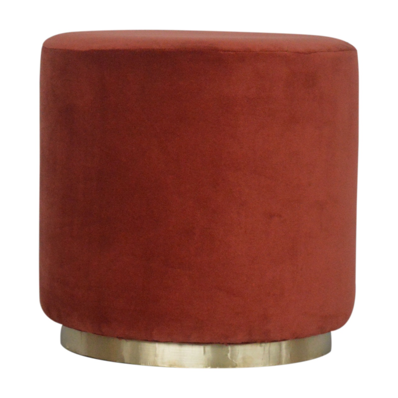 Fußhocker in Ziegelrot, Rot und Gold