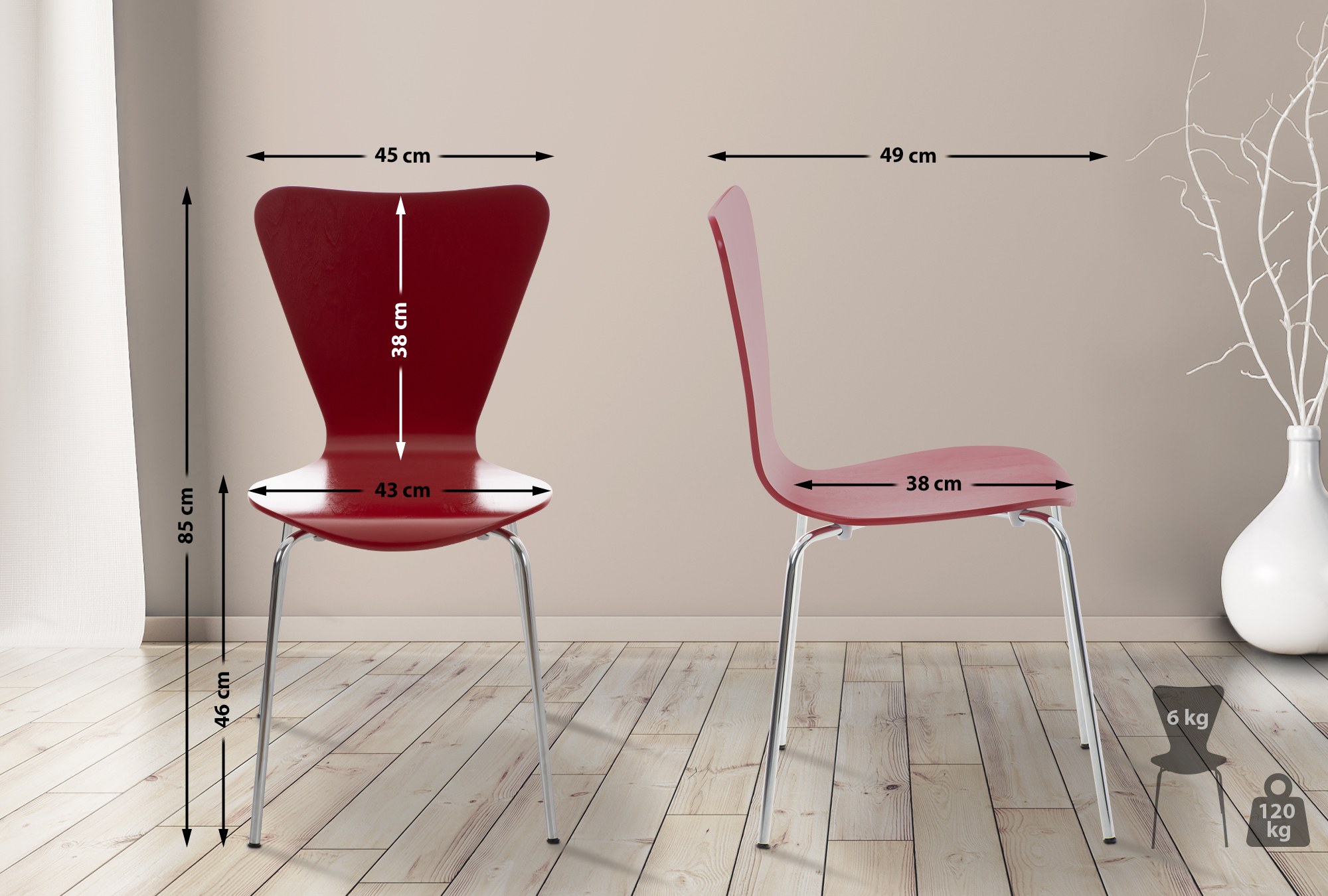 2er Set Besucherstuhl Calisto