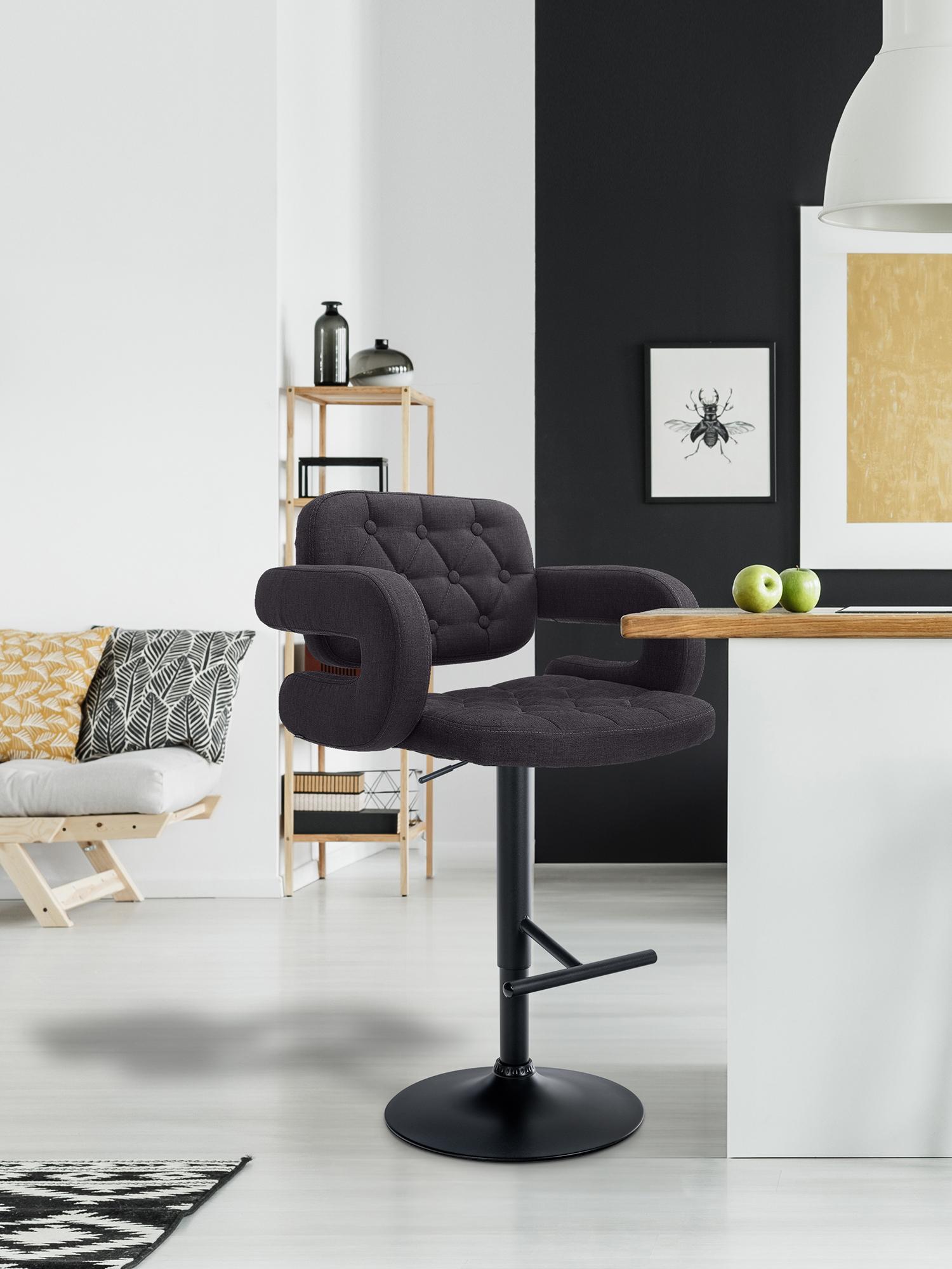 Barhocker Dublin STOFF schwarz