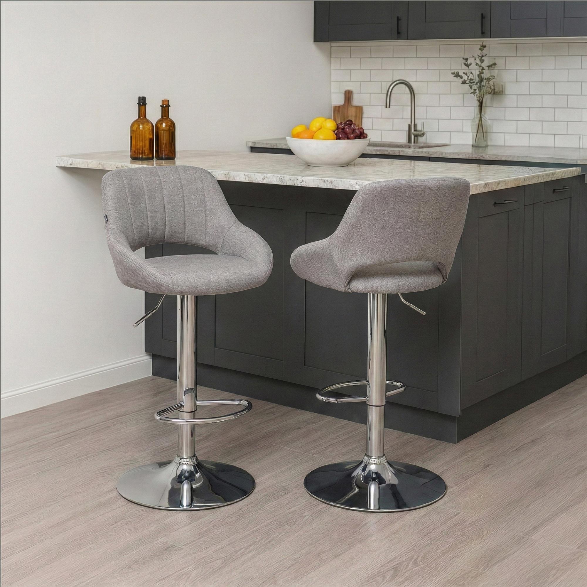 Barhocker Milet Stoff chrom
