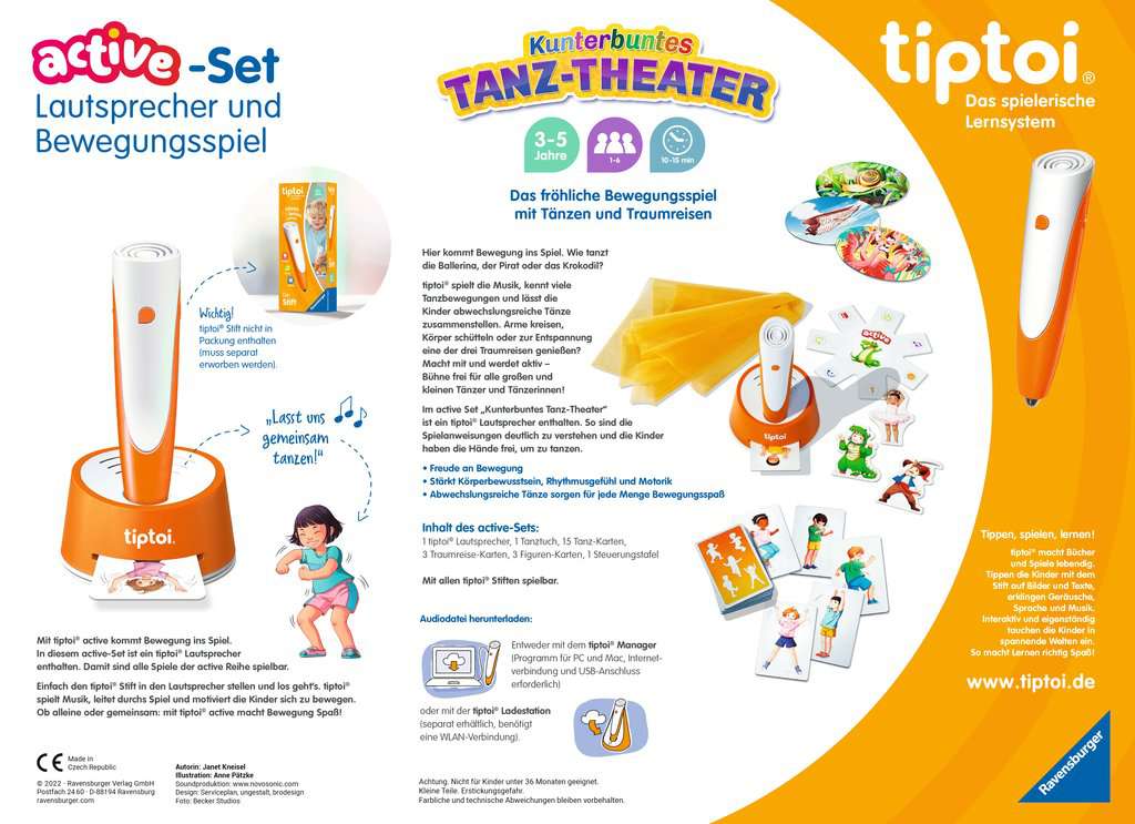 Ravensburger Elektronisches Spielzeug tiptoi® - Active Set - Kunterbuntes Tanz-Theater