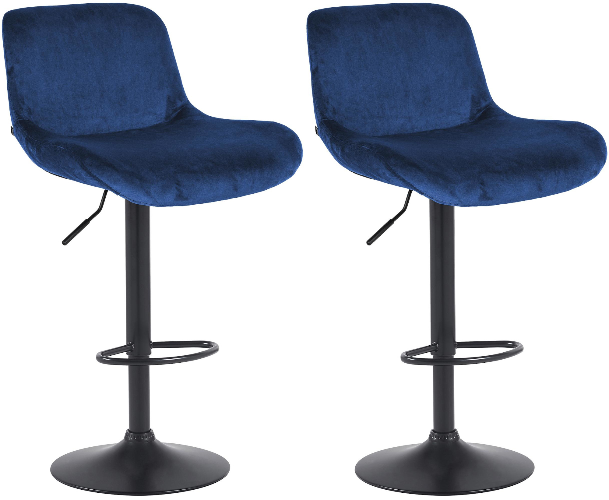 2er Set Barhocker Solon Schwarz Samt
