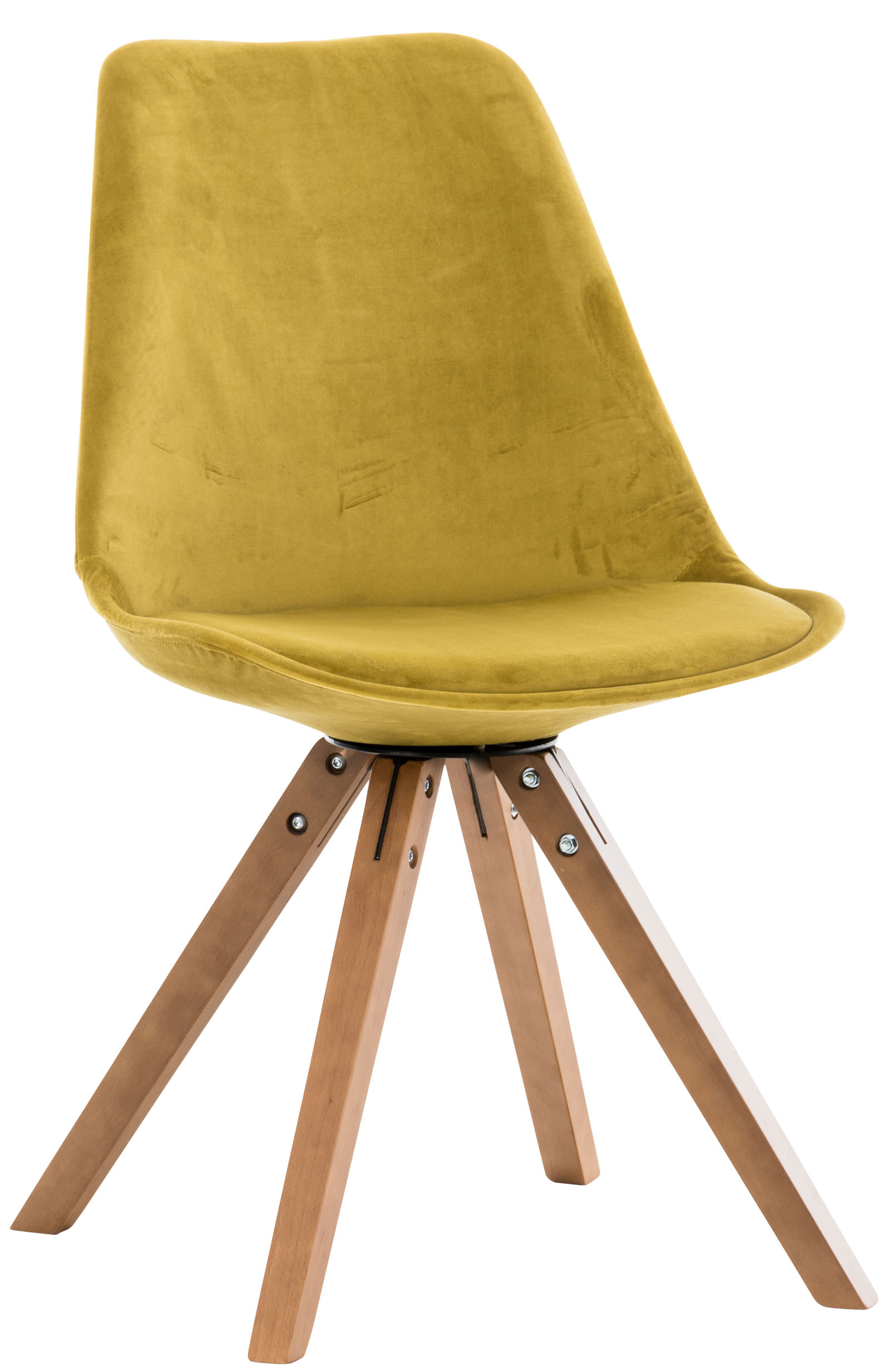 Stuhl Pegleg Samt Square walnuss