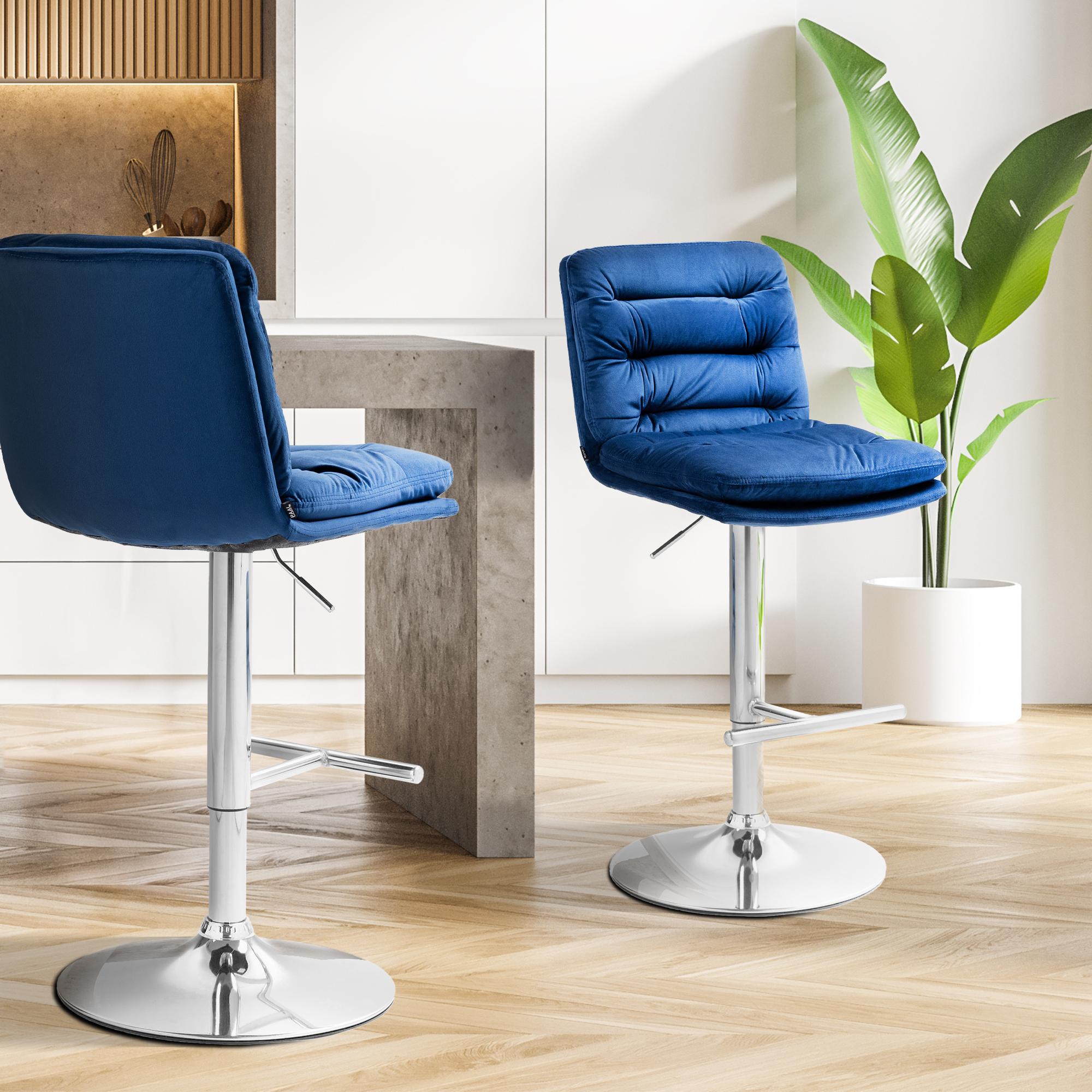 Barhocker Damar Samt chrom