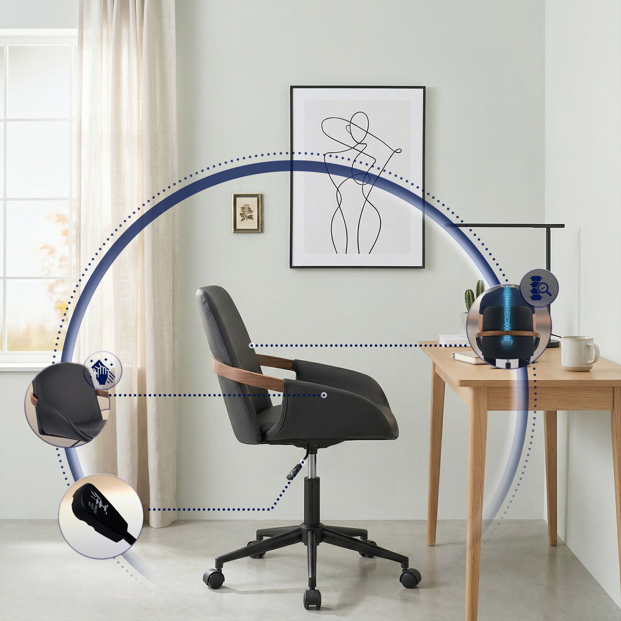 Bürostuhl Daina Kunstleder