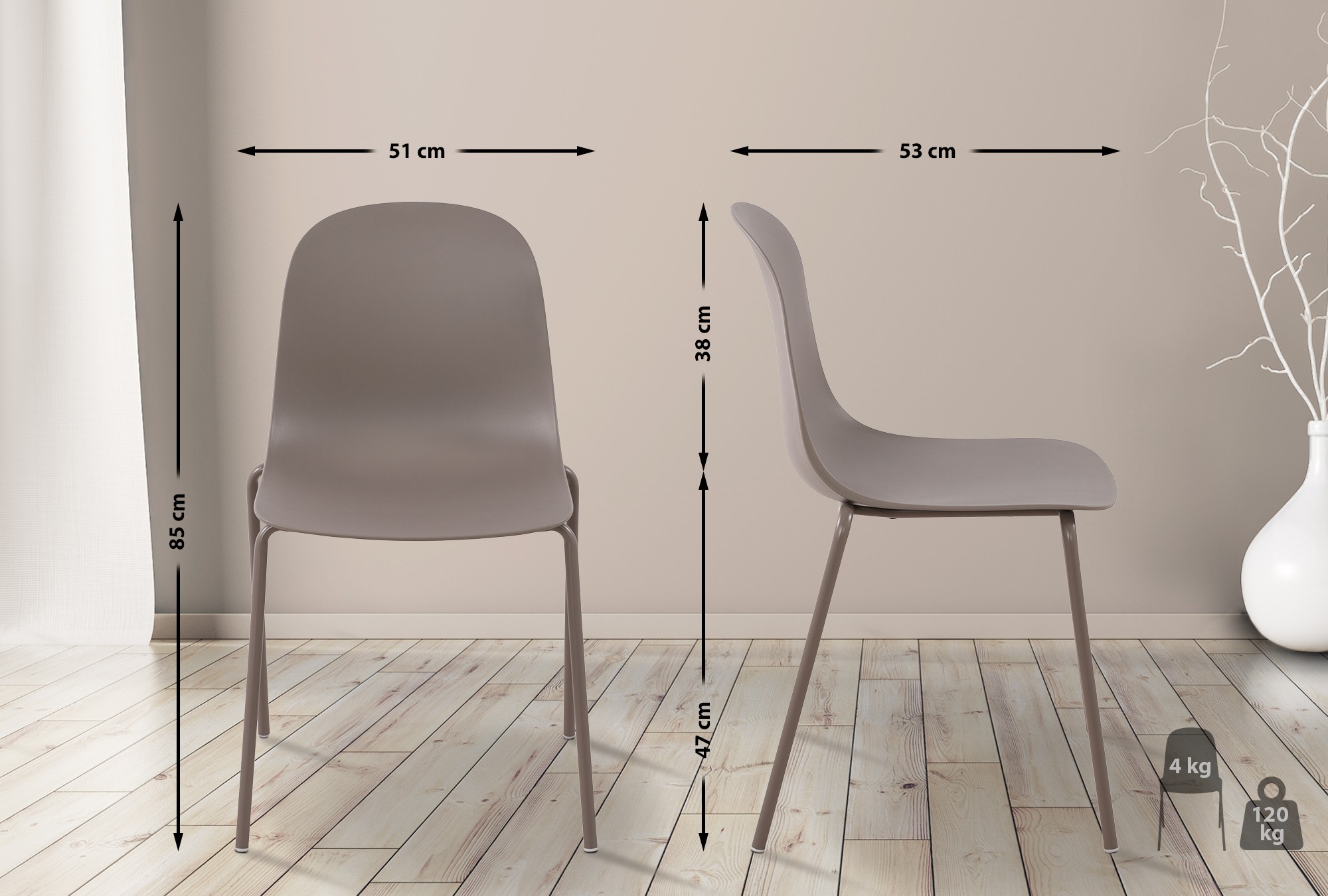 2er Set Stuhl Hardin