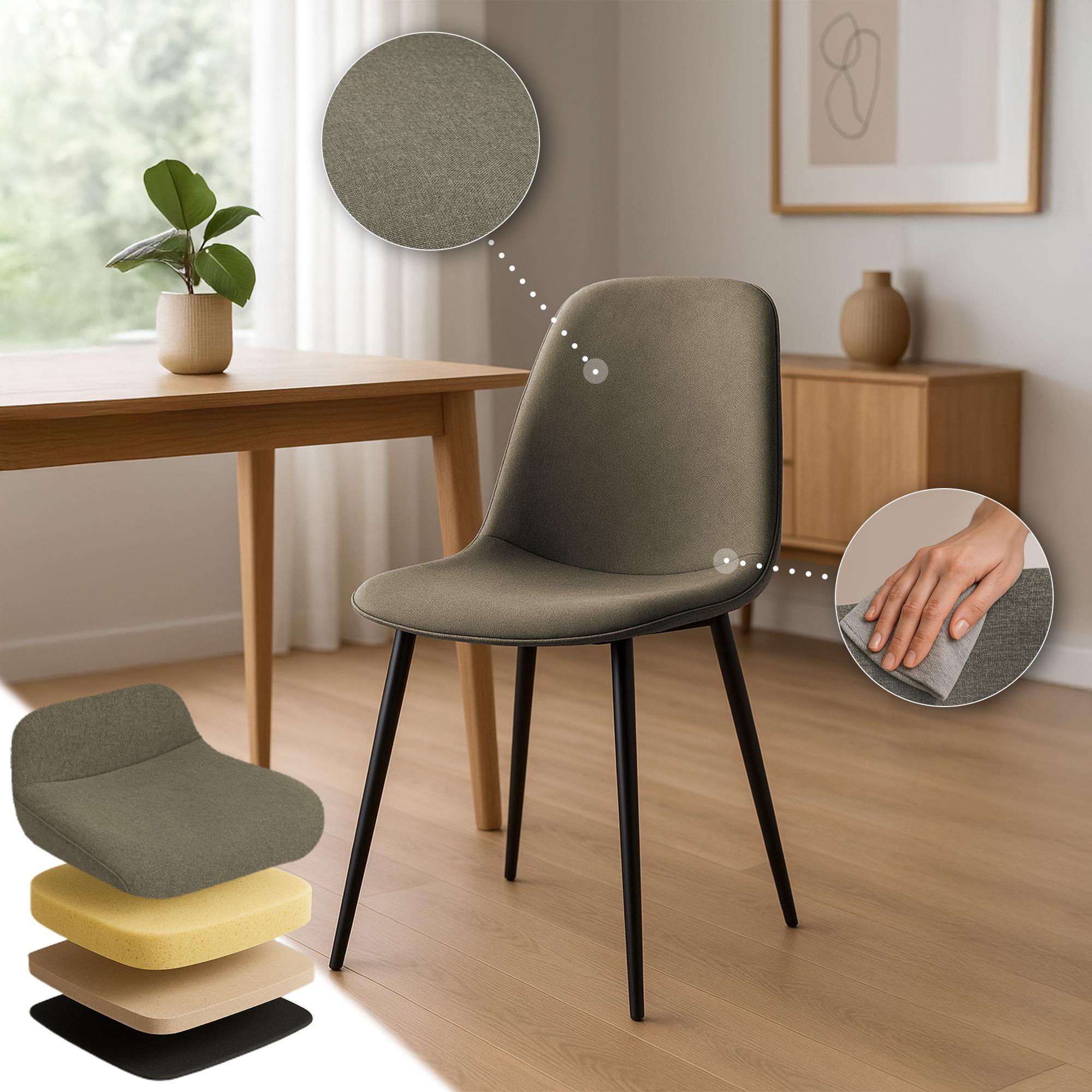 2er Set Esszimmerstuhl Maryam Stoff