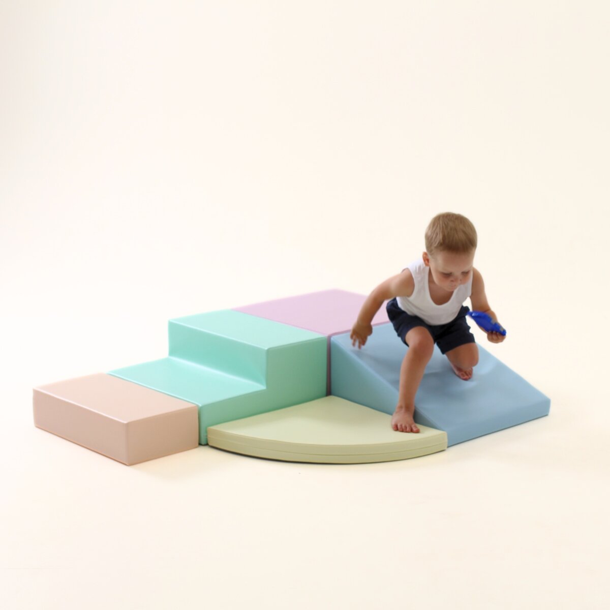 IGLU Großes Party Set aus mehreren bunten Schaumstoff-Spielmodulen - Helles Pastell - mit Rampe, Rutsche und Ballbecken,für Kinder