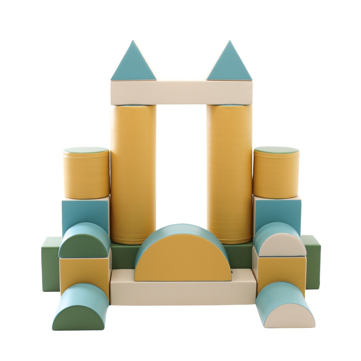 IGLU Softplay PEPI RER SIA IGLU SET 19X Fortress - Pastell-Türkis/Beige/Grün/Honigfarben - Schaumstoffbaustein-Set Festung/Burg für Kinder – Ansicht 16
