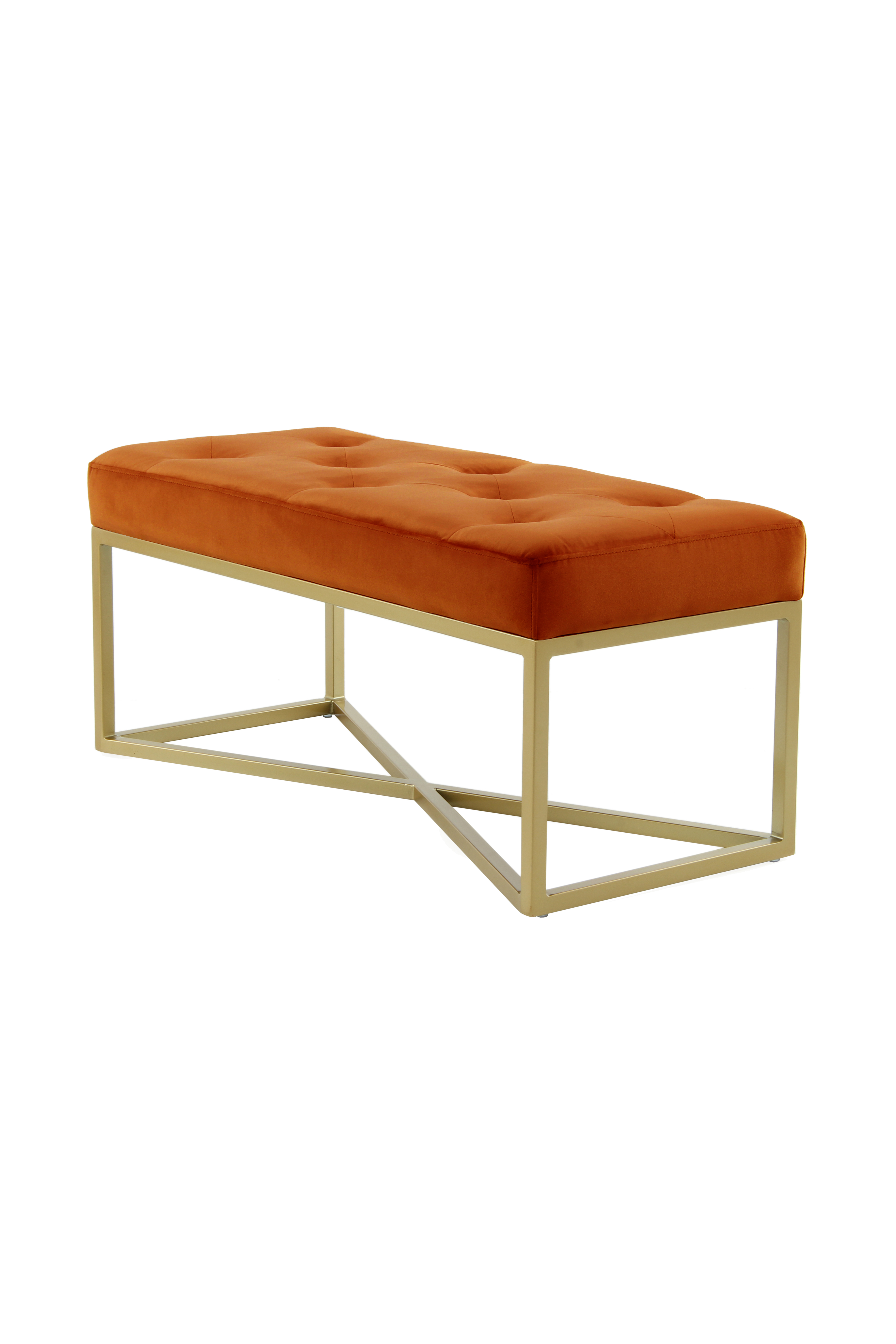 Elegante Sitzbank Orange/Gold