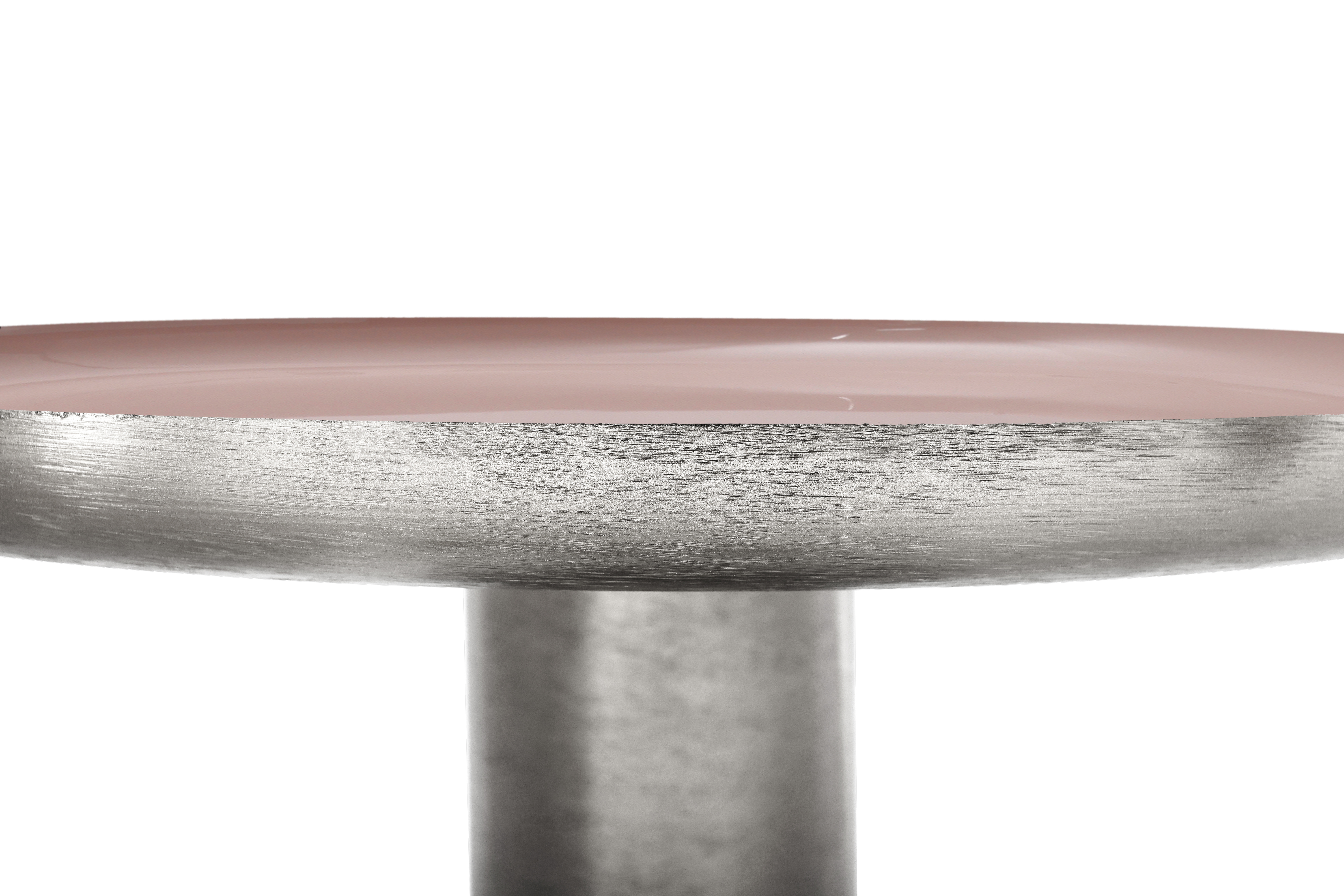 Beistelltisch Altrosa / Silber