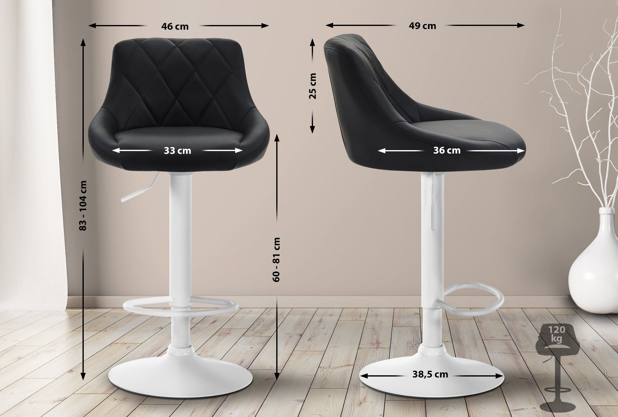 Barhocker Lazio Kunstleder weiß
