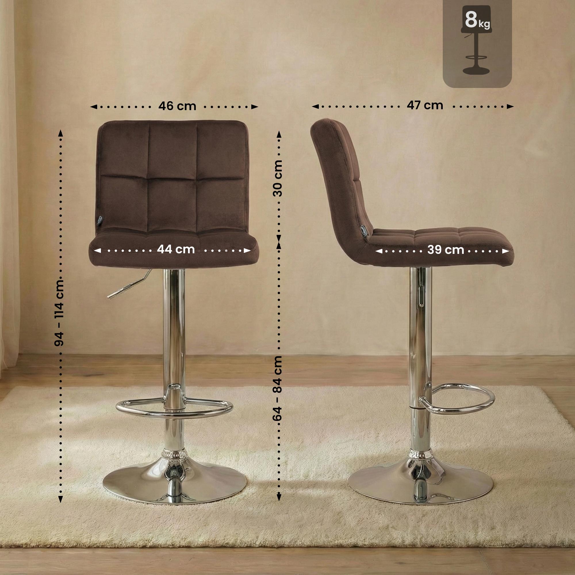 Barhocker Peru Samt chrom