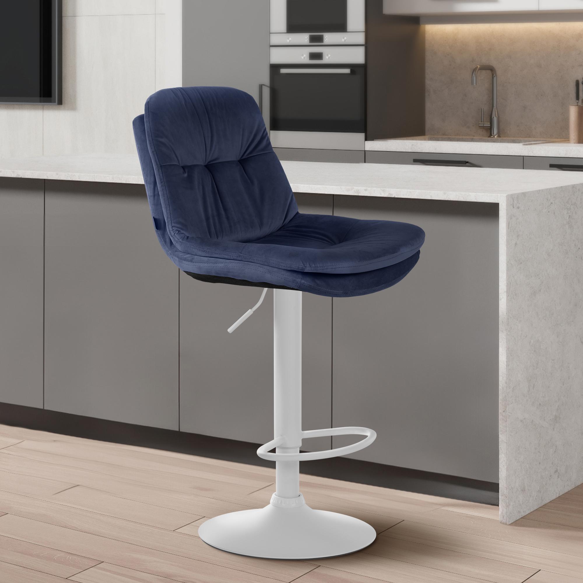 Barhocker Laurel Samt weiß
