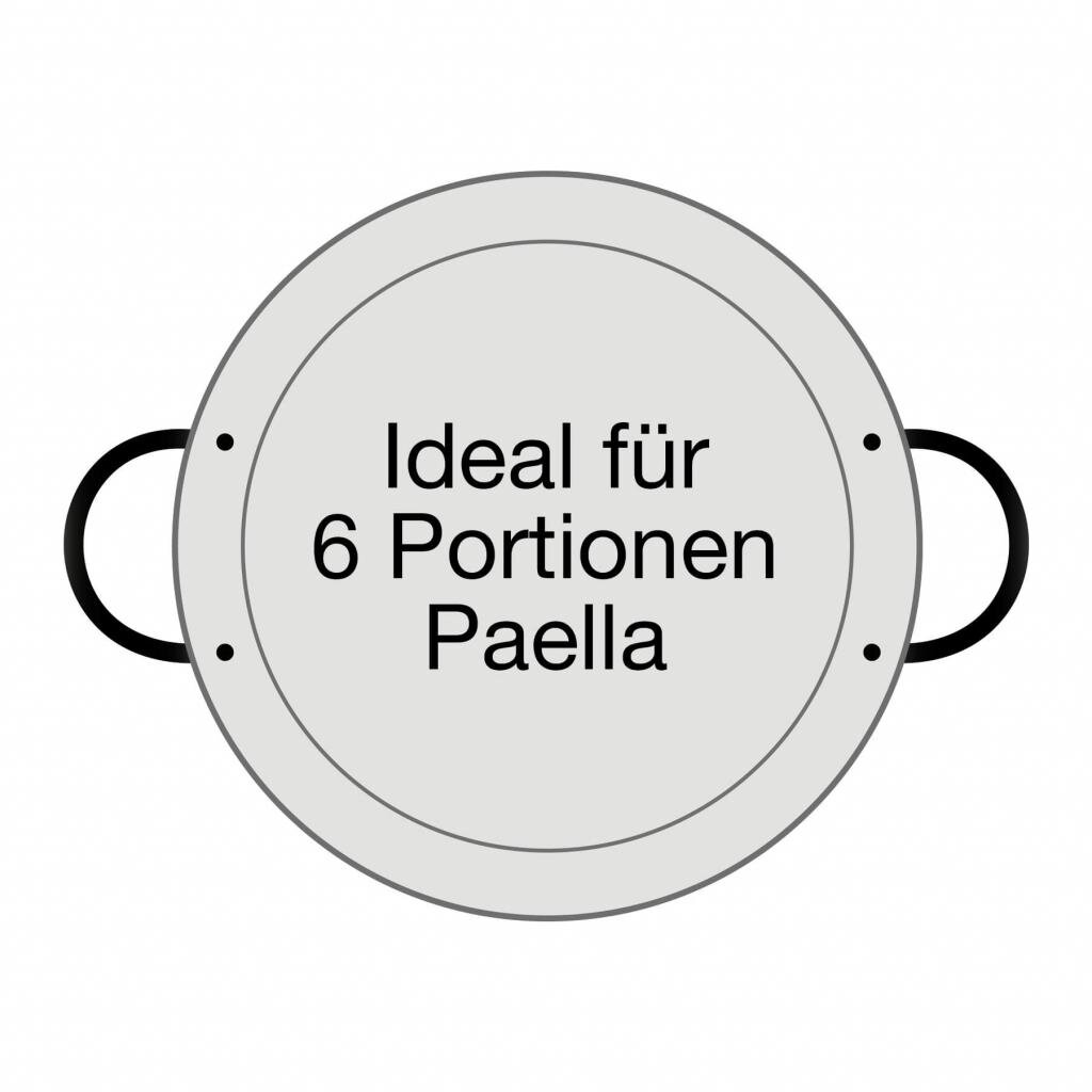 Original spanische Paelle Pfanne Typ 'Valencia' - leicht, Ø 34 cm, polierter Stahl, robust und preiswert: Ideal für Paella, Pfannen-/Reisgerichte