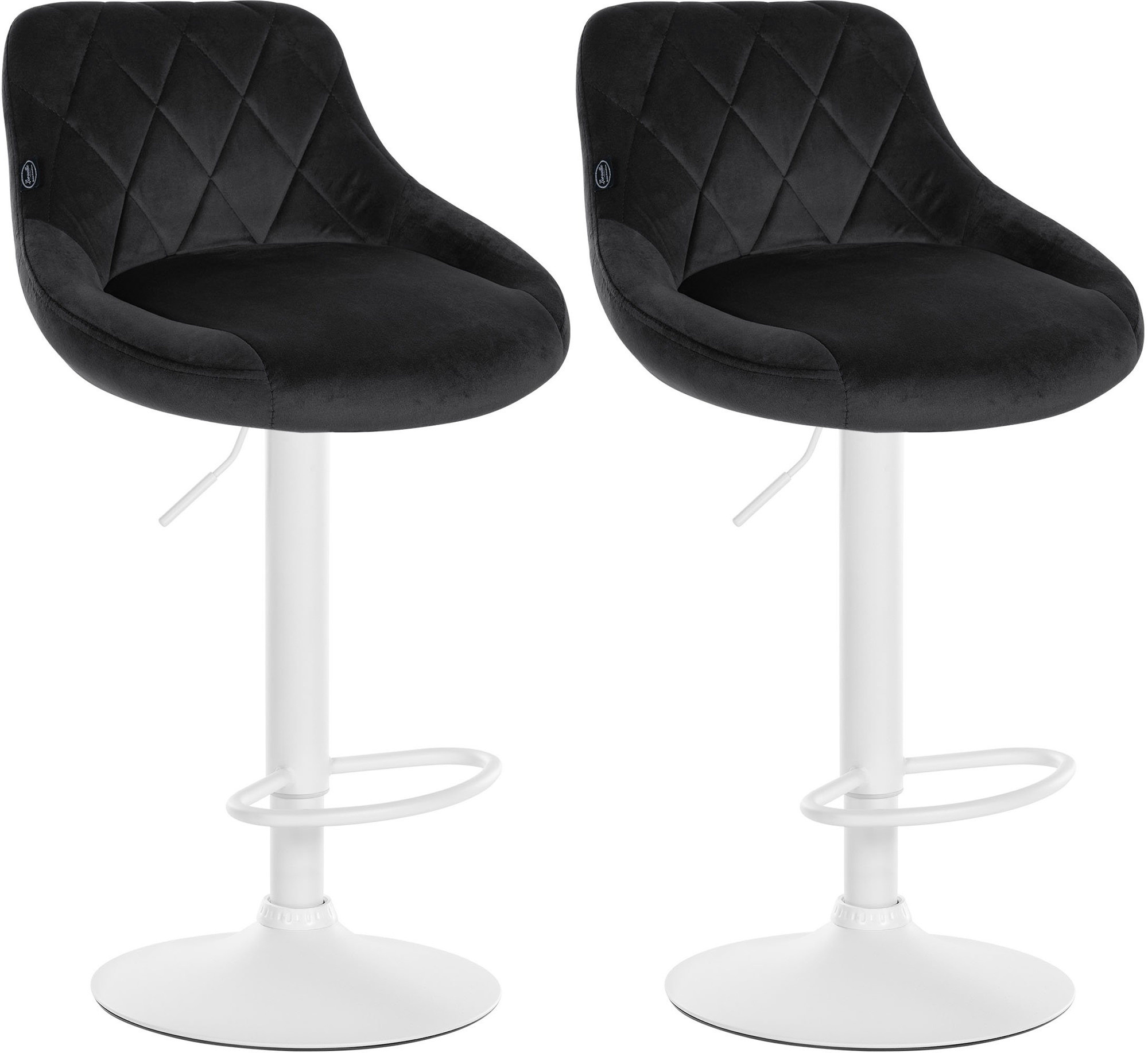 2er Set Barhocker Lazio Samt weiß