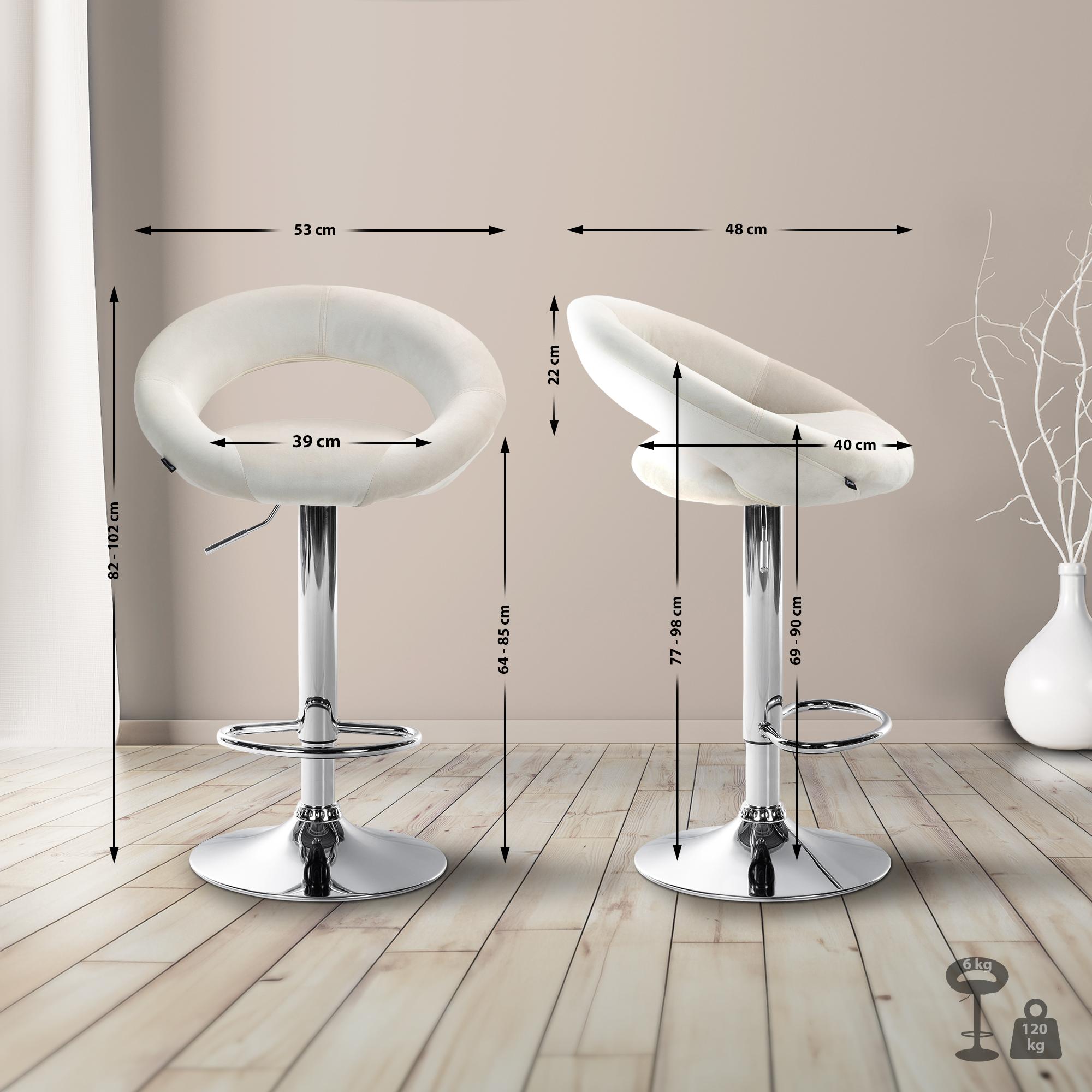 Barhocker Olinda Samt chrom