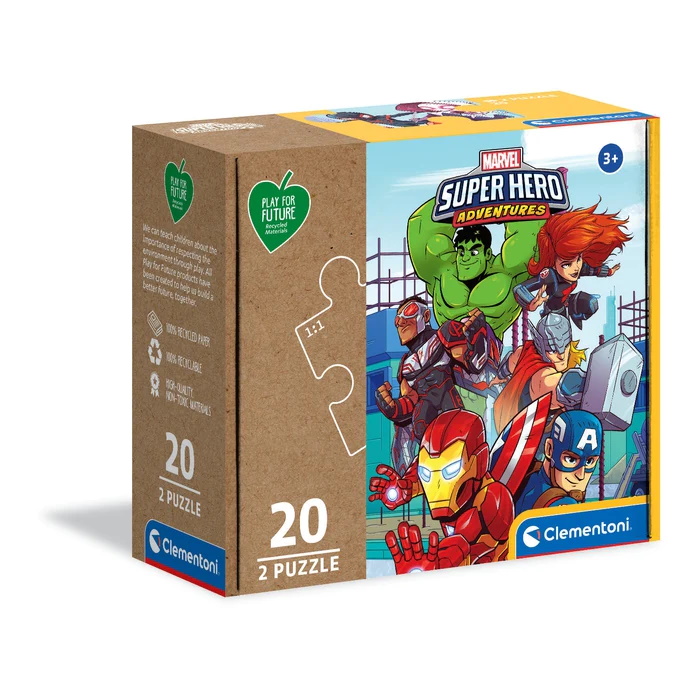 Clementoni Puzzles Clementoni 24775 - Marvel Superhelden - 2 x 20 Teile Puzzle - Play for Future