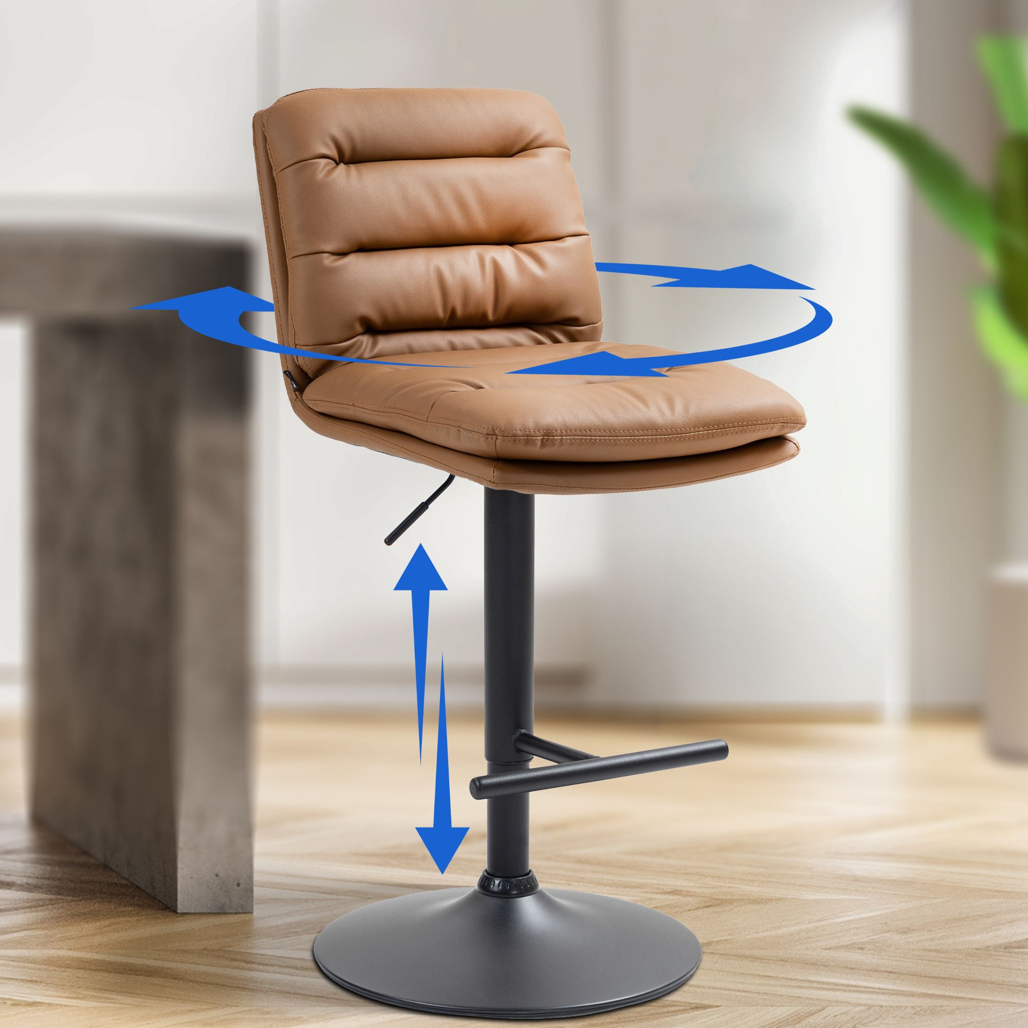 2er Set Barhocker Damar Kunstleder schwarz