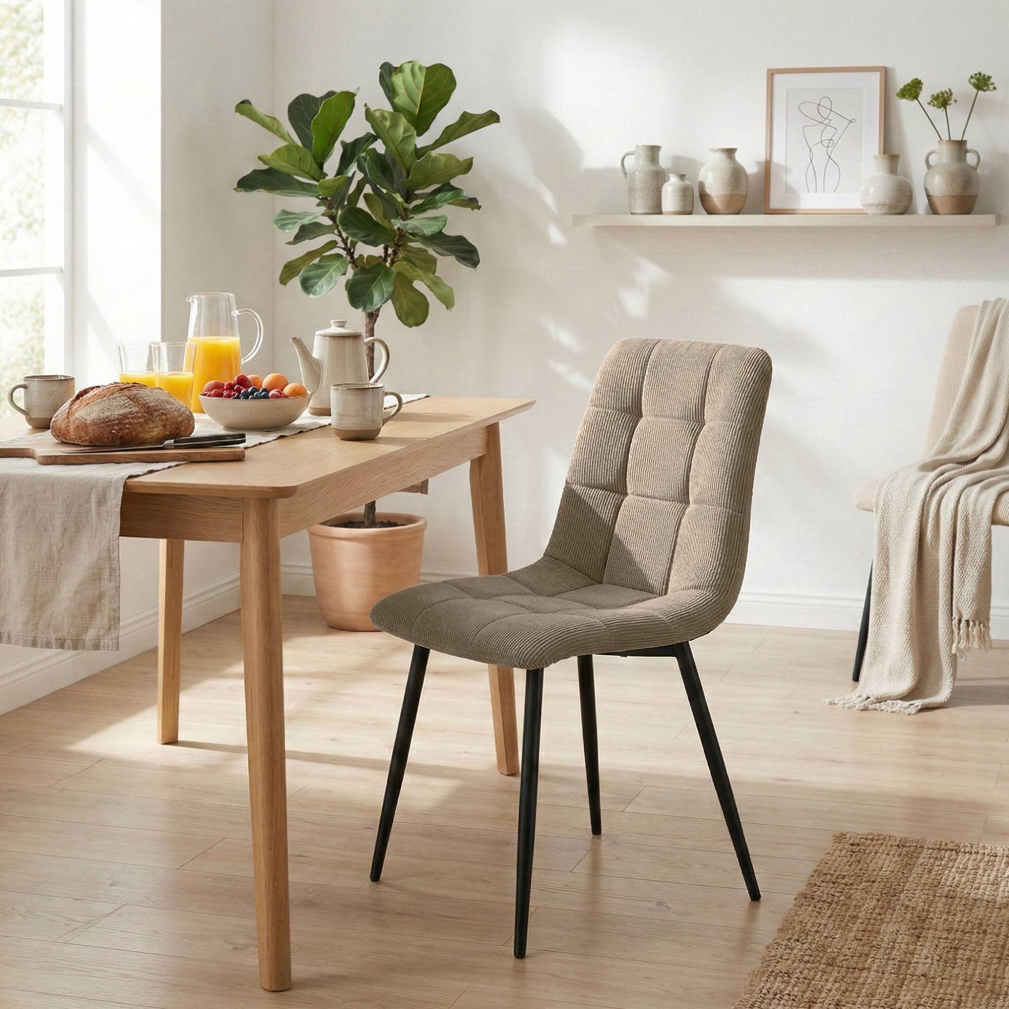 2er Set Esszimmerstuhl Antibes Cord