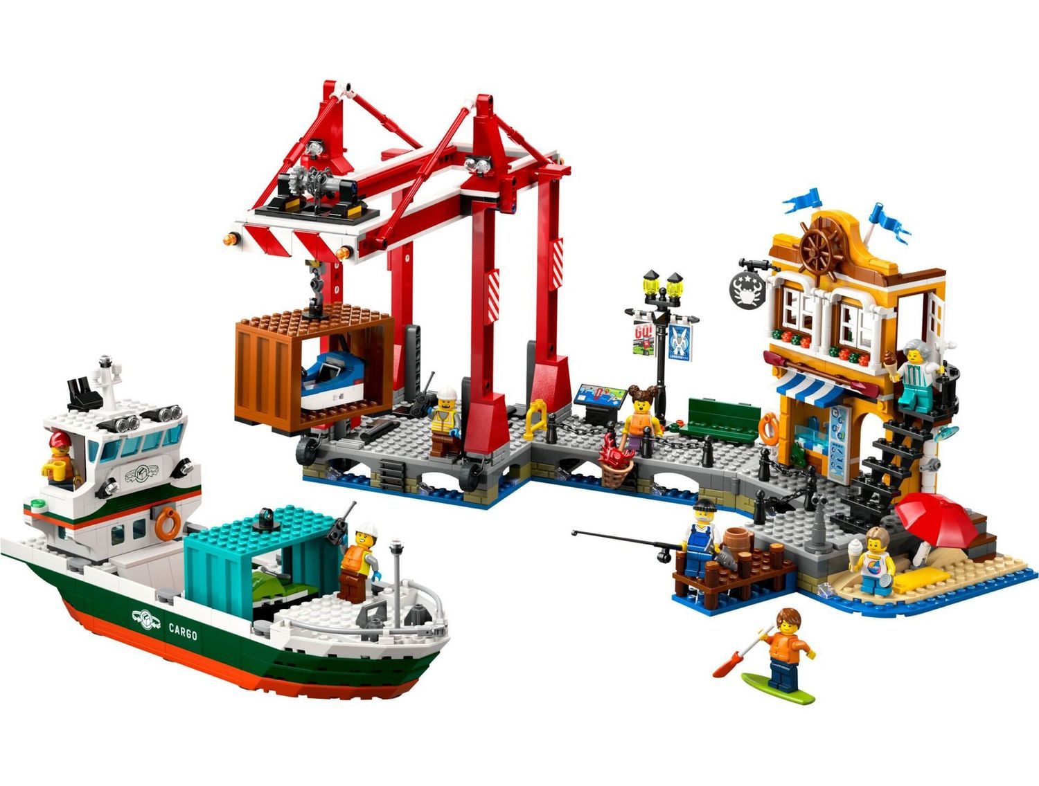 LEGO® Bau- & Konstruktionsspielzeug LEGO® City 60422 - Hafen mit Frachtschiff (1226 Teile)