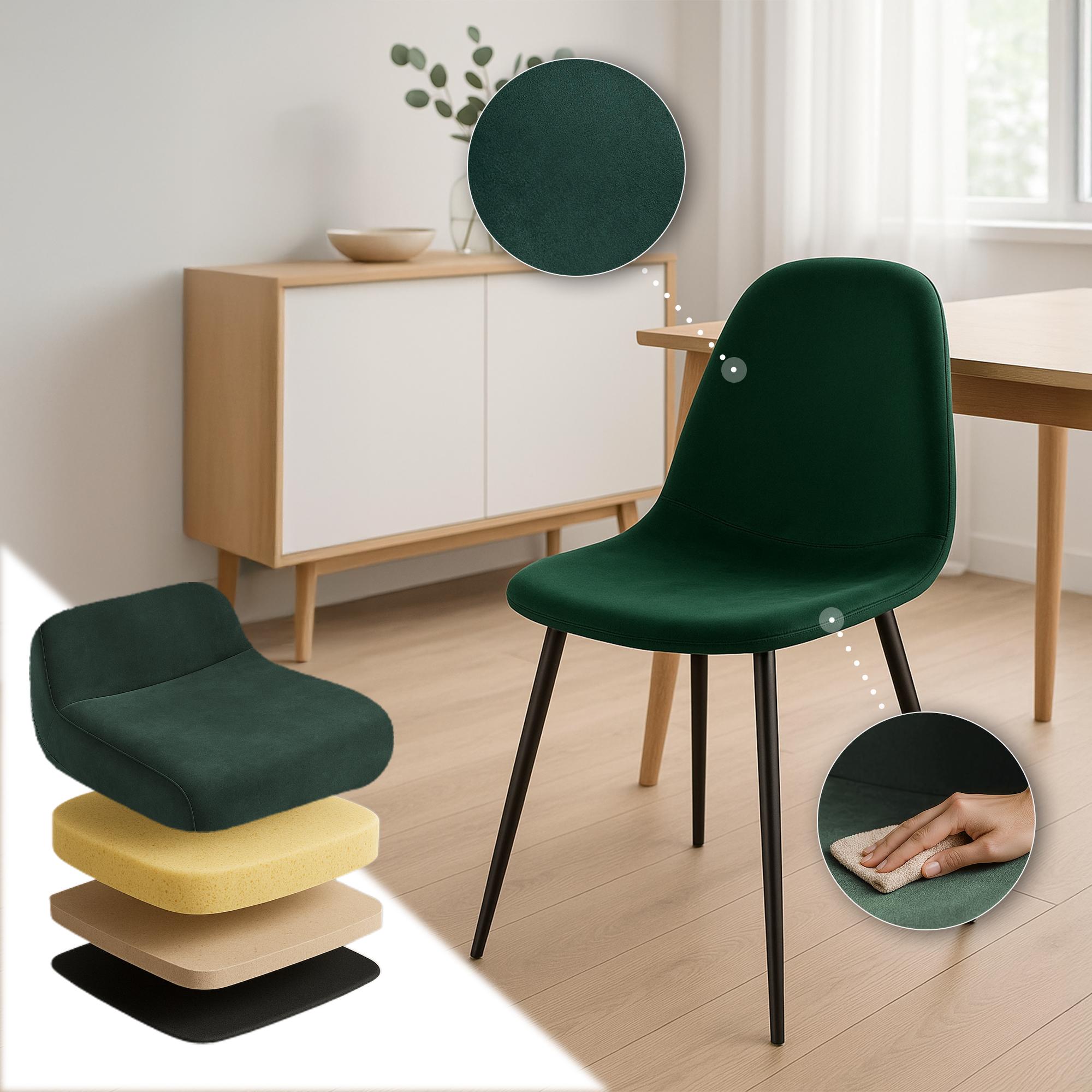 4er Set Esszimmerstühle Napier Samt