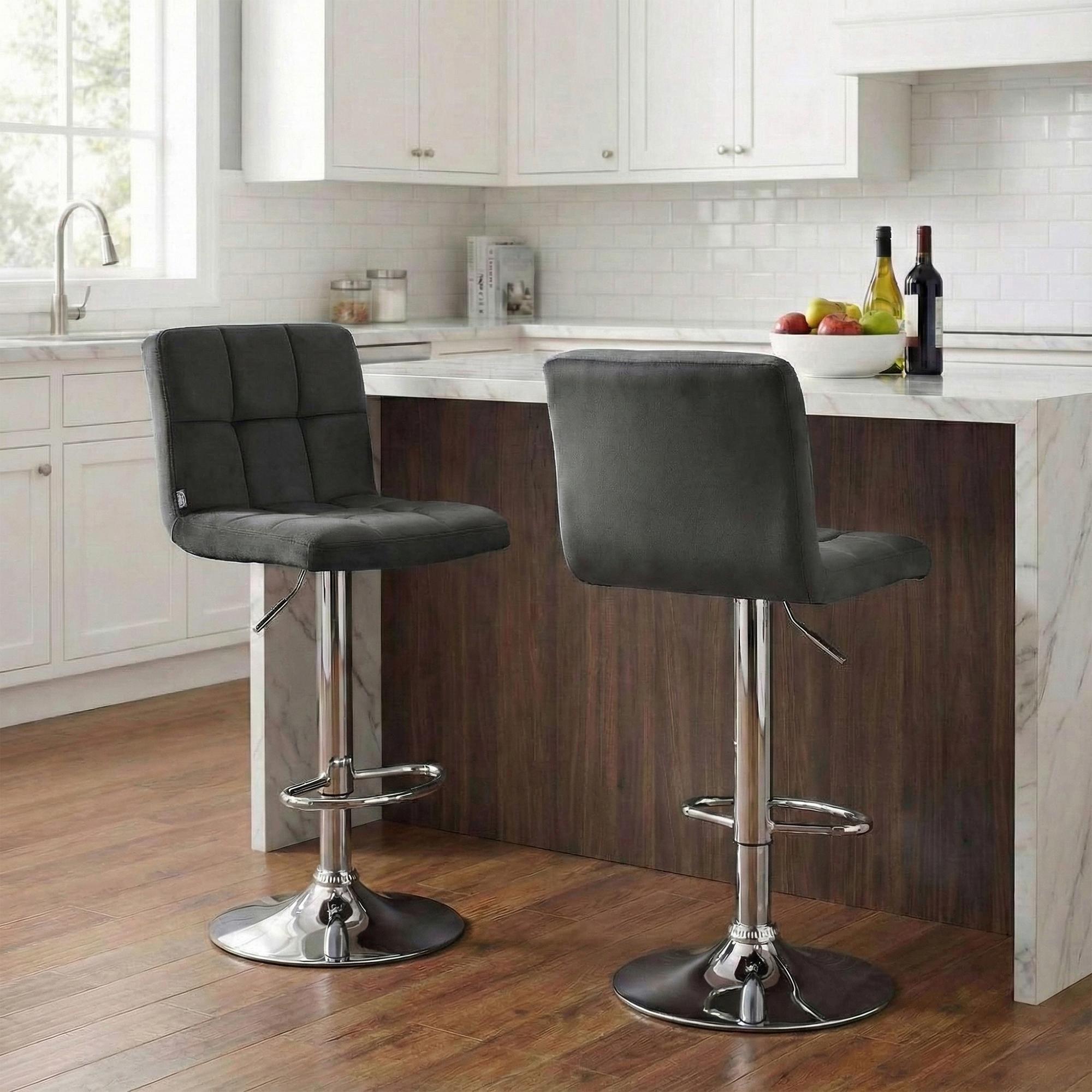 Barhocker Peru Samt chrom