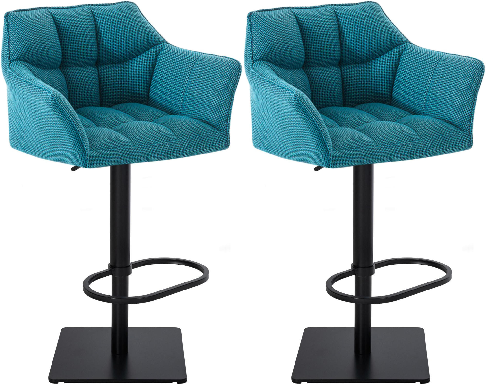 2er Set Barhocker Damaso Stoff schwarz