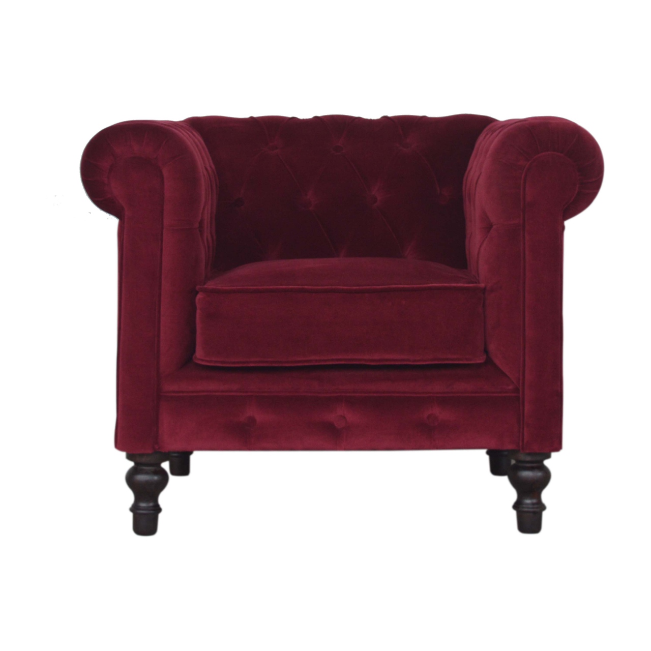Weinroter Chesterfield-Sessel