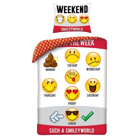 Halantex Textilien Smiley - Bettwäsche 140 cm x 200 cm / 70 cm x 90 cm