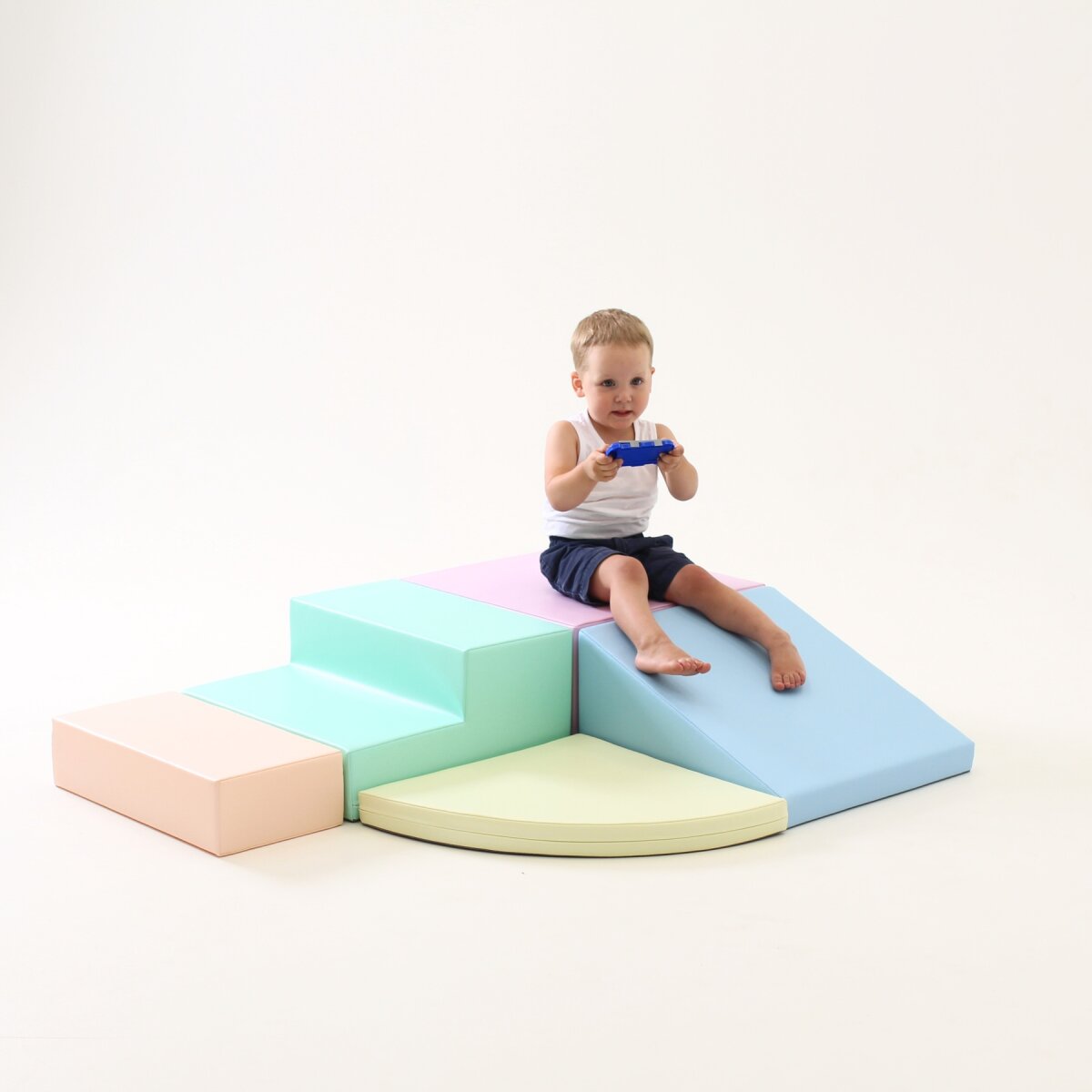 IGLU Großes Party Set aus mehreren bunten Schaumstoff-Spielmodulen - Helles Pastell - mit Rampe, Rutsche und Ballbecken,für Kinder