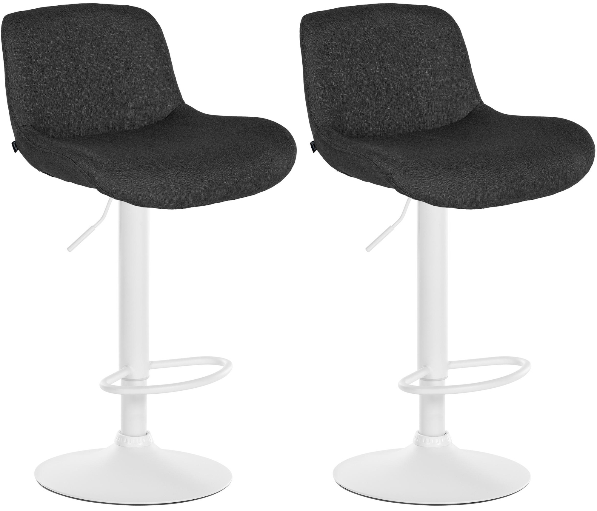 2er Set Barhocker Solon Weiß Samt